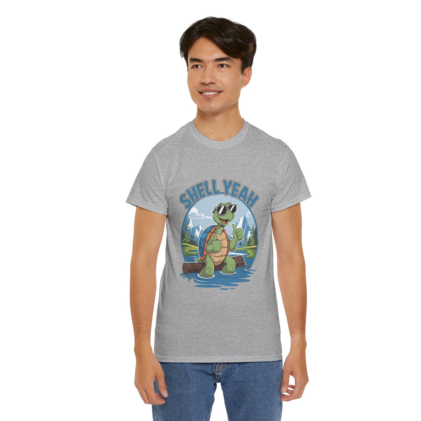 SHELL YEAH Turtle T-Shirt | Funny Cute Turtle Nature Graphic Tee | Handmade Animal Lover Gift | Eco Outdoor Adventure Shirt
