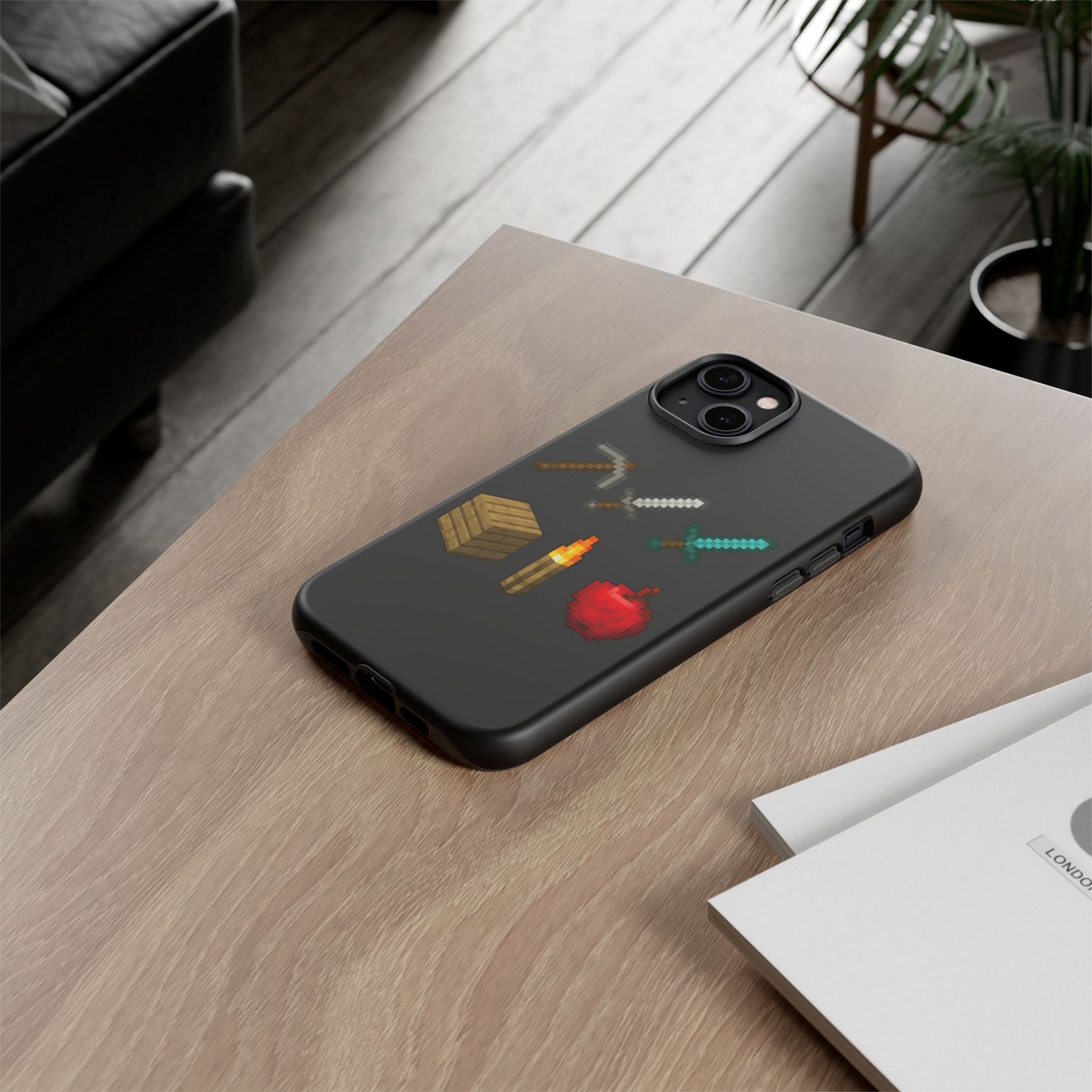 Pixel Art iPhone Case - Gaming-Inspired Tough Case for Gamers inspired by Minecraft Phone Case