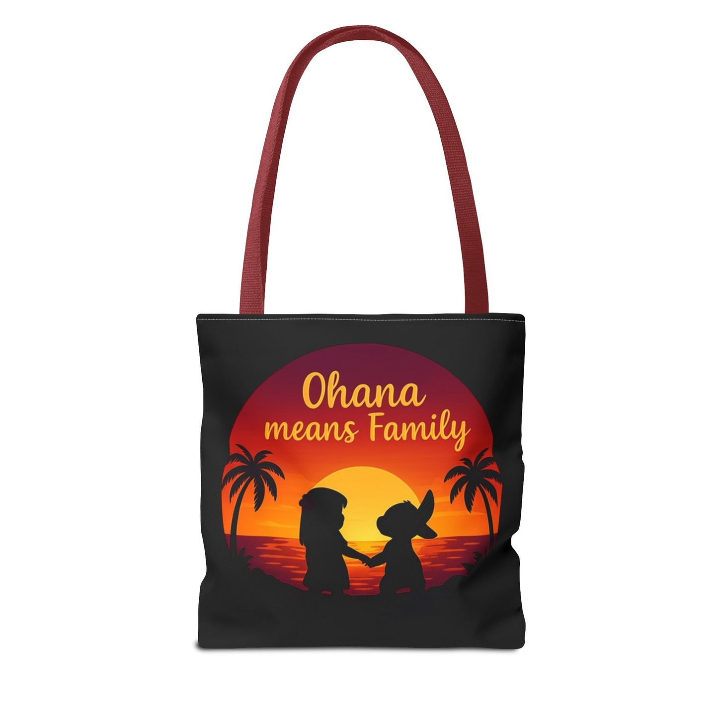 Ohana Means Family Tote Bag – Lilo and Stitch Inspired Bag, Hawaiian Quote, Disney Aesthetic Gift, Reusable Grocery or Beach Bag