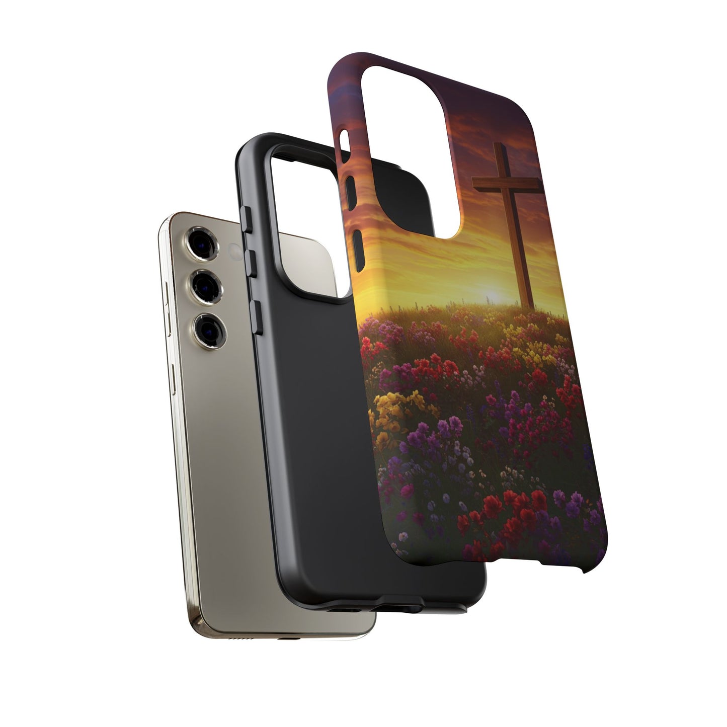 Samsung Phone Case Cross on a Hill Painting Christian Phone Case Cross Samsung Case