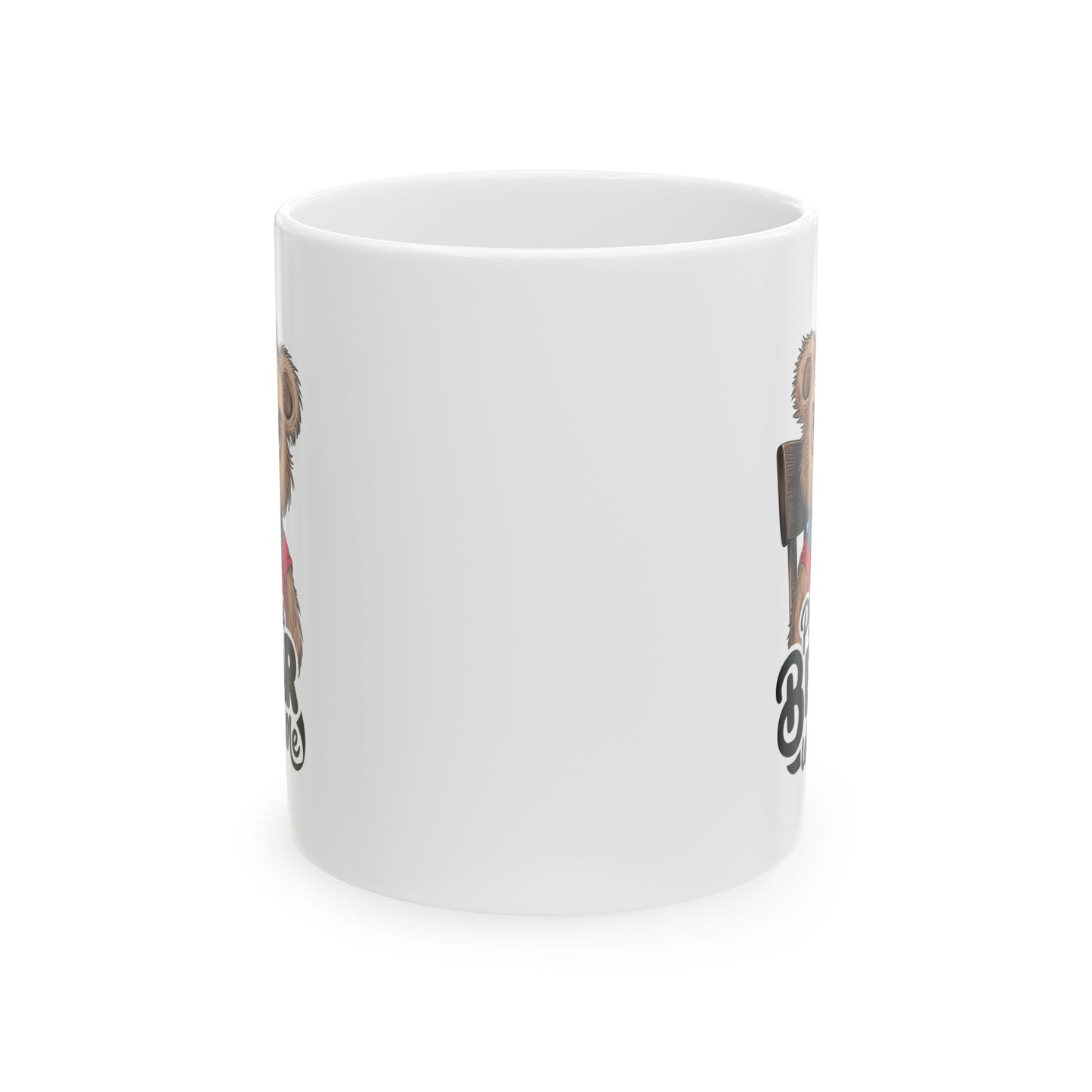 Please Bear With Me Mug | Funny Bear Coffee Cup | Sarcastic Animal Pun Gift | Cute Grumpy Bear Mug | Humor Coffee Cup for Work