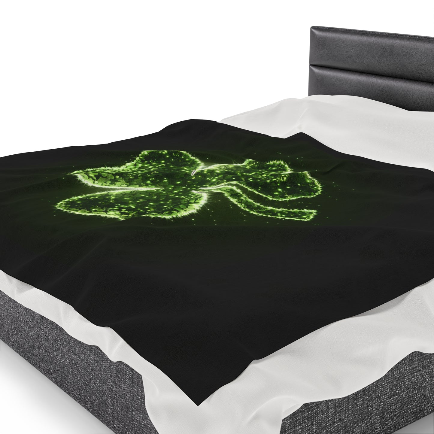 Plush Blanket with Shamrock Design