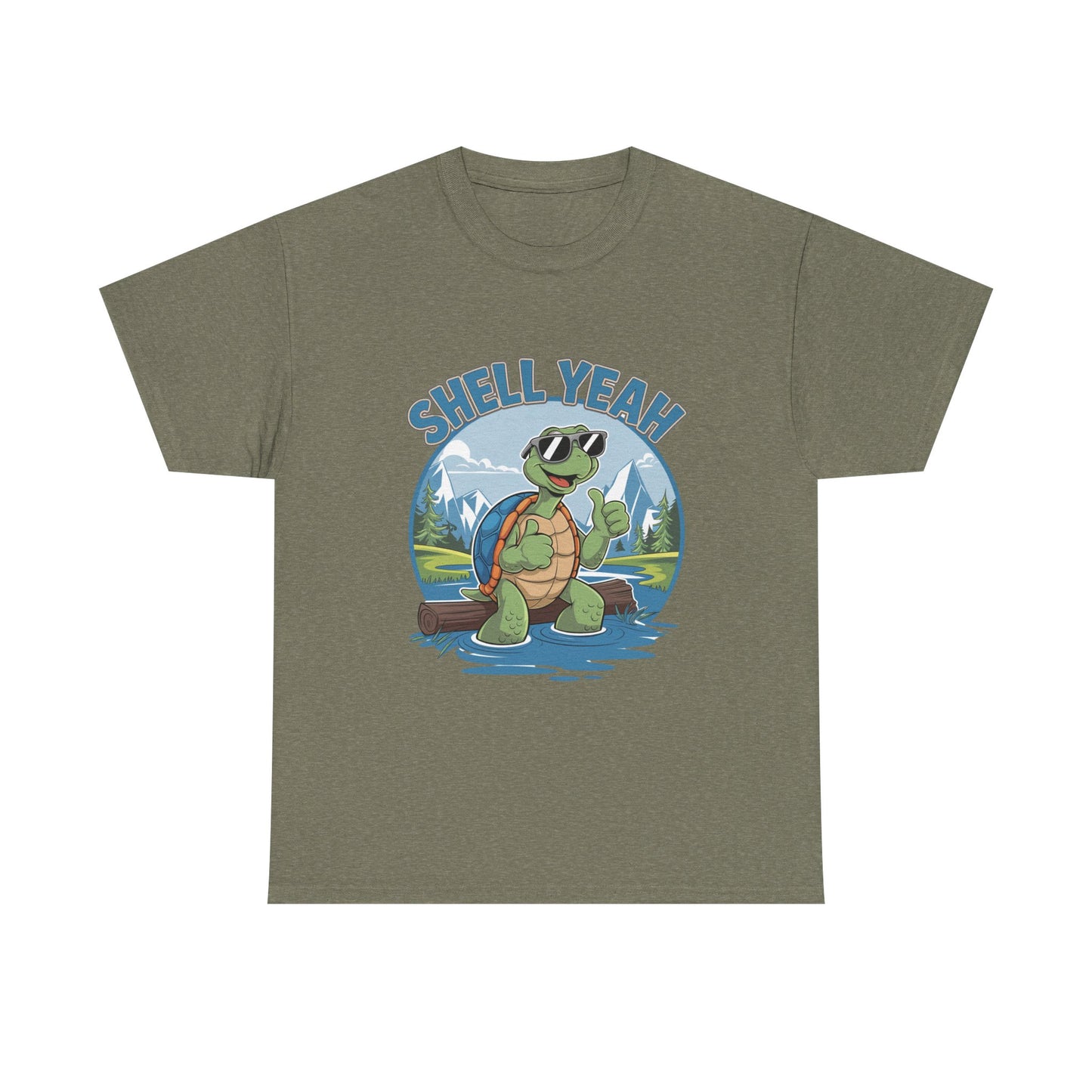 SHELL YEAH Turtle T-Shirt | Funny Cute Turtle Nature Graphic Tee | Handmade Animal Lover Gift | Eco Outdoor Adventure Shirt