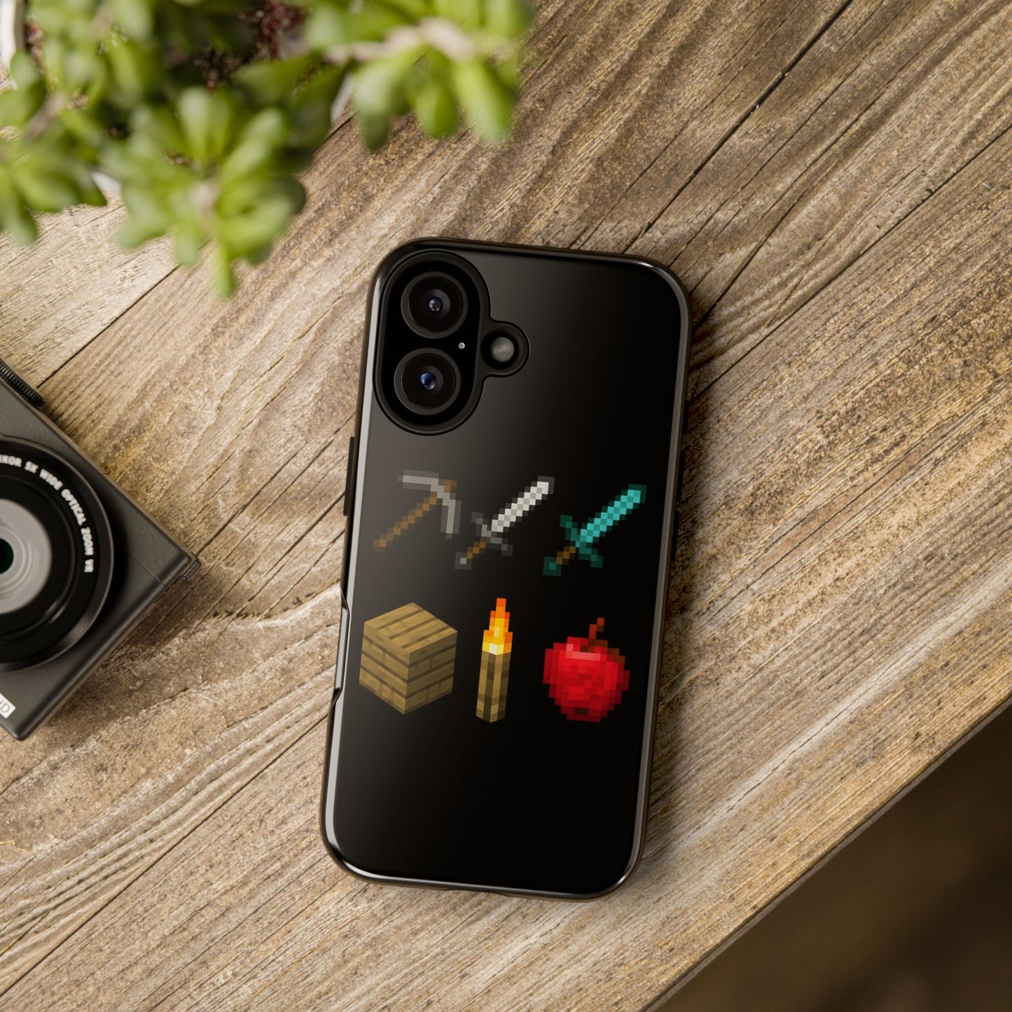 Pixel Art iPhone Case - Gaming-Inspired Tough Case for Gamers inspired by Minecraft Phone Case