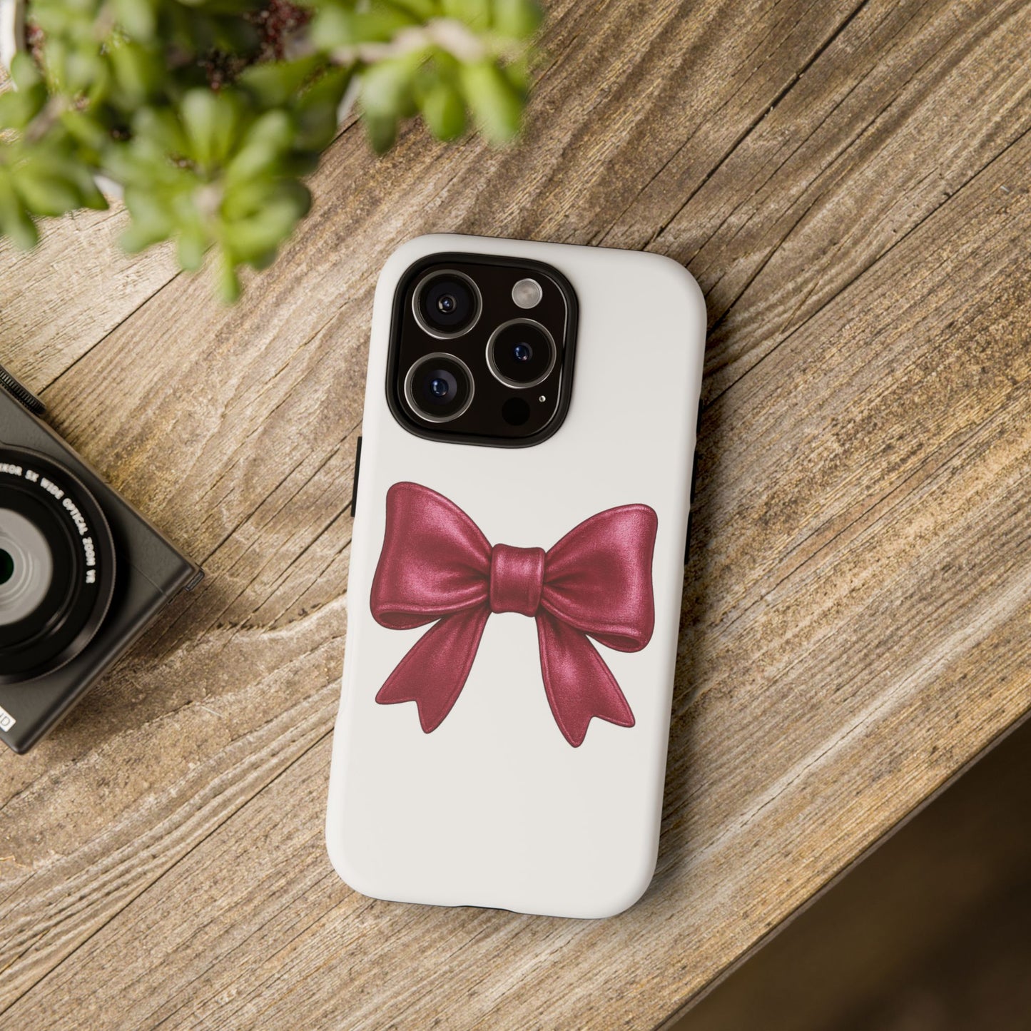 Pink Bow iPhone Case – Cute Girly Phone Cover – Glossy Ribbon Coquette Case – Soft Girl Aesthetic Accessory – Gift for Her iPhone