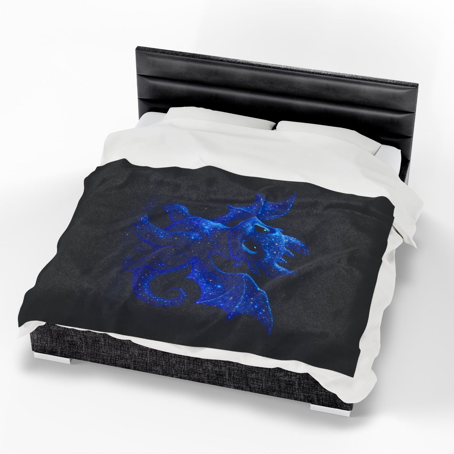 Galaxy Dragon Blanket - Cosmic Blue Fantasy Throw for Kids, Teens & Adults | Soft Plush Bed Decor | Dragon Lover Gift Idea