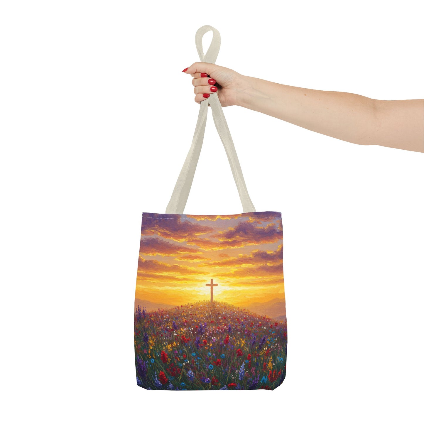 Cross Painted Tote Bag Christian Bag Inspirational Tote Spiritual Bag Religious Tote Bag