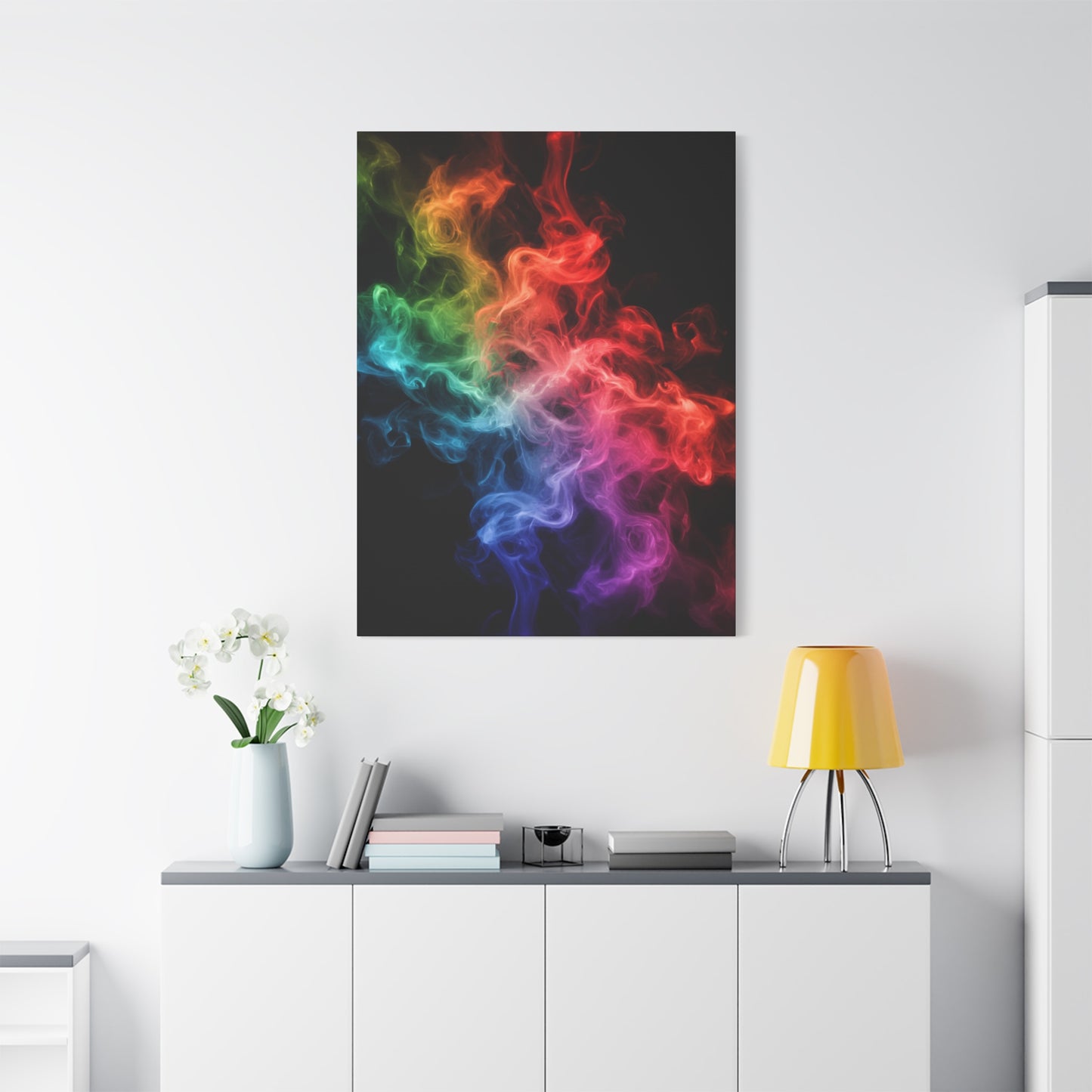 Canvas Wall Art Colorful Smoke Streak