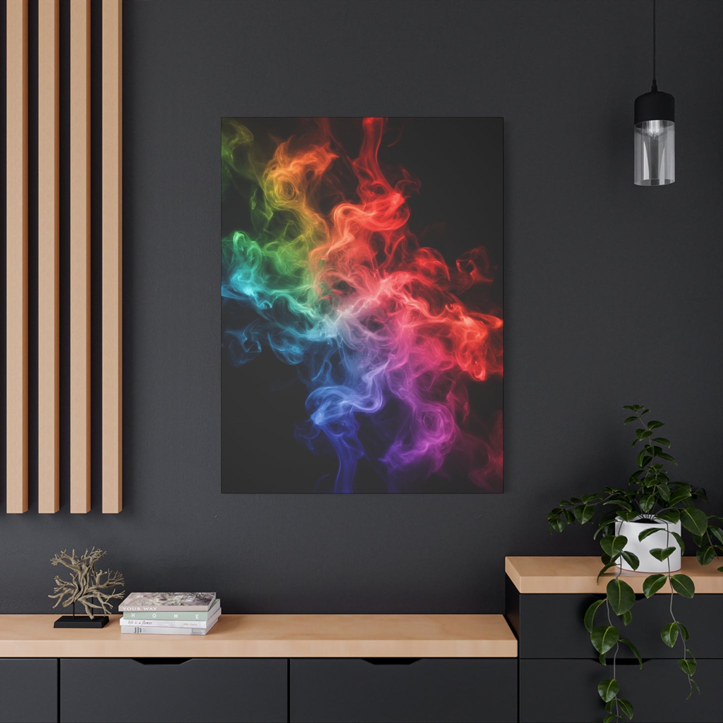 Canvas Wall Art Colorful Smoke Streak