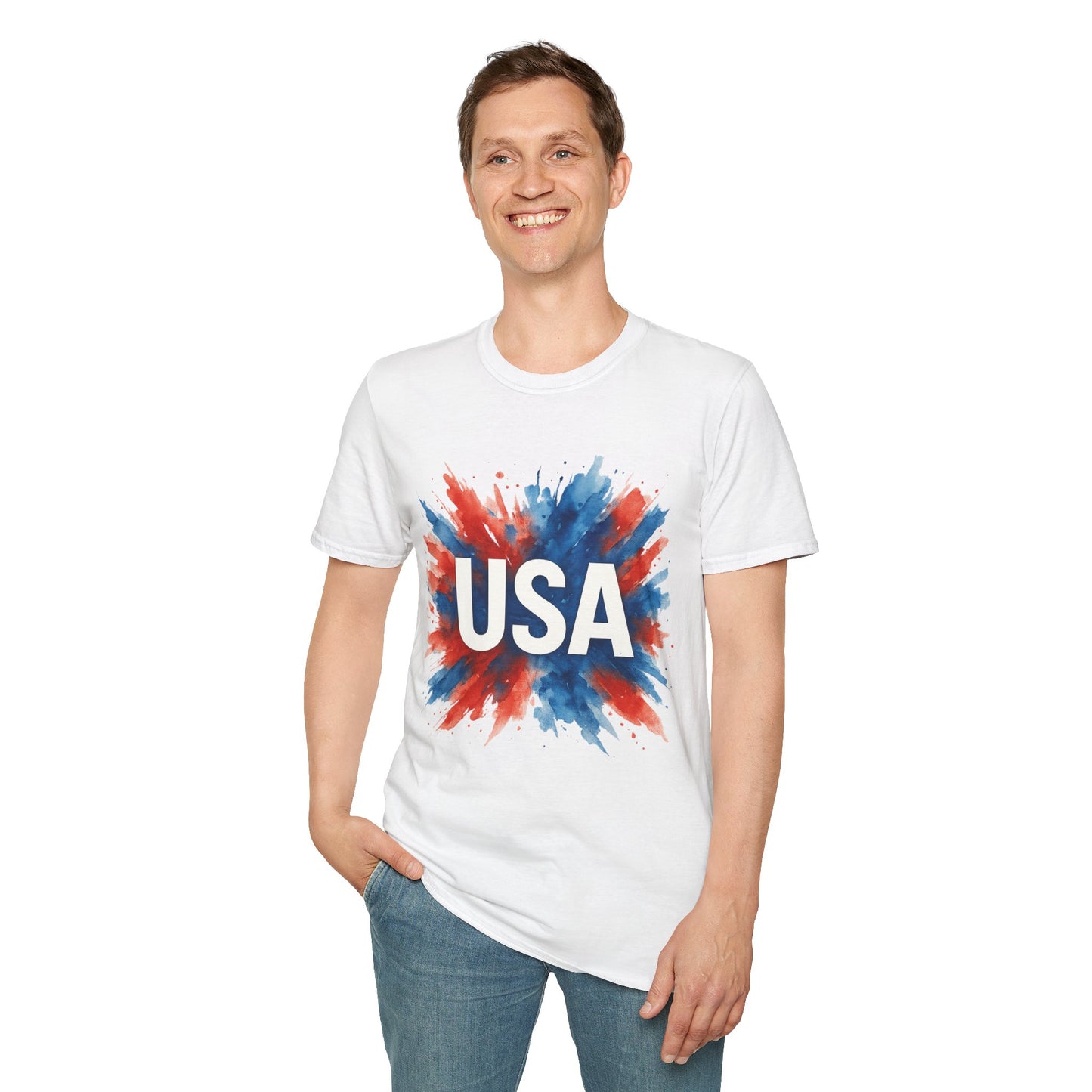 Watercolor USA T-Shirt Unisex | Red White Blue Shirt | Patriotic Graphic Tee | July 4th Shirt | Independence Day Tee | American Flag Shirt