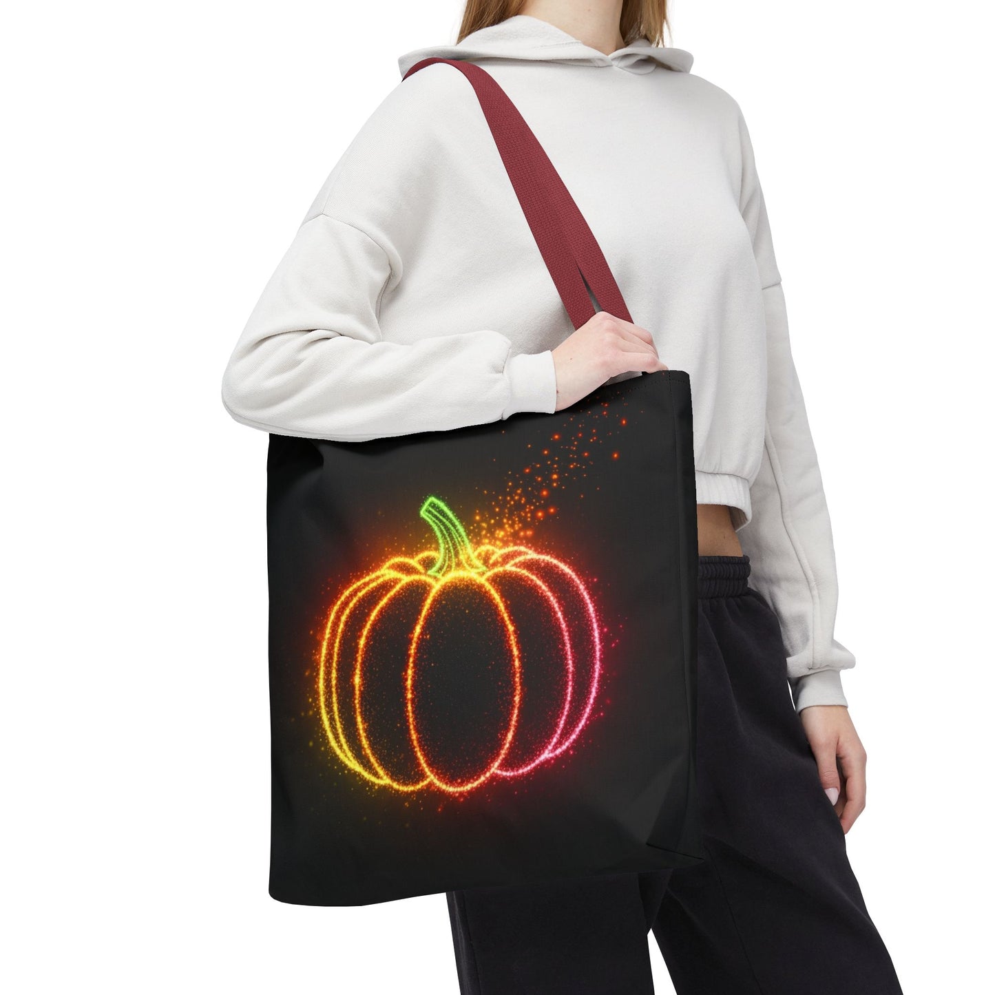 Neon Pumpkin Tote Bag, Halloween Tote, Fall Aesthetic Trick Or Treat Bag, Spooky Season Accessory, Pumpkin Bag, Fall Gift Idea