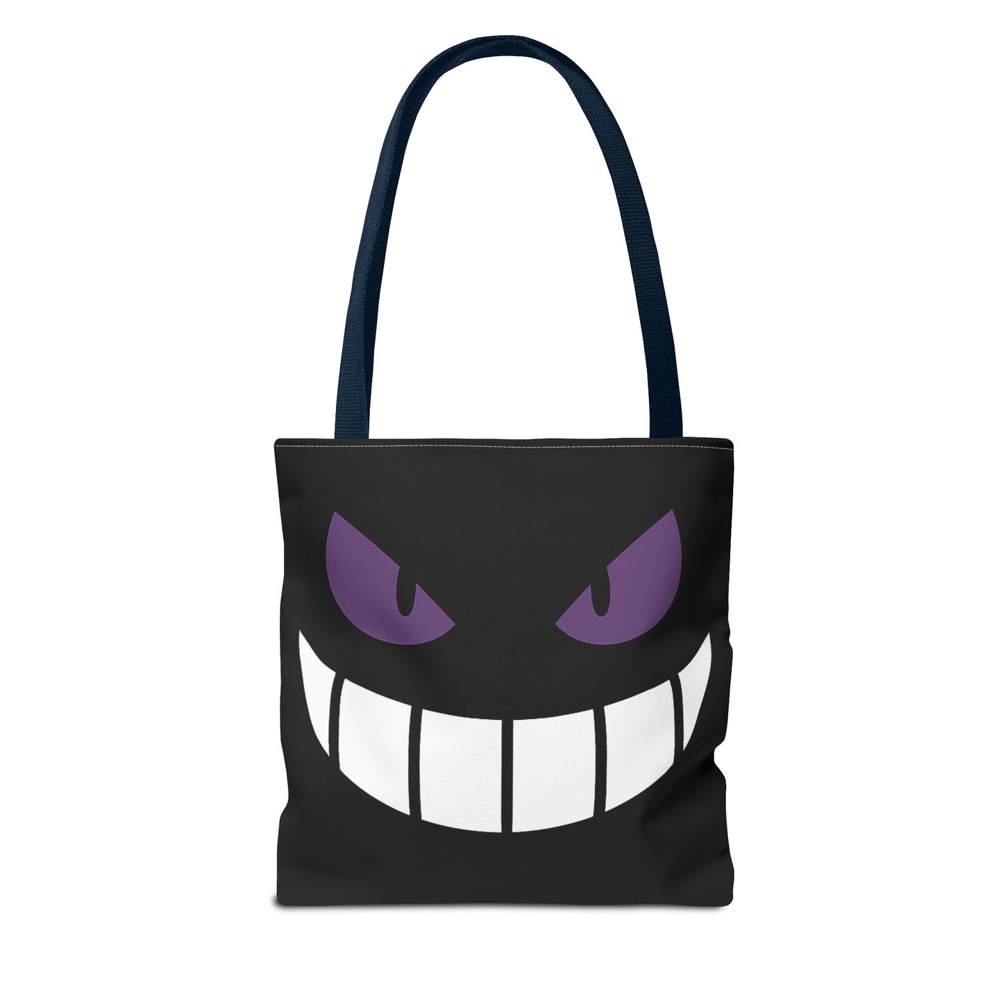 Evil Grin Tote Bag, Spooky Purple Eyes Reusable Shopping Bag, Creepy Cute Halloween Tote, Gothic Horror Canvas Bag, Gamer Room Accessory
