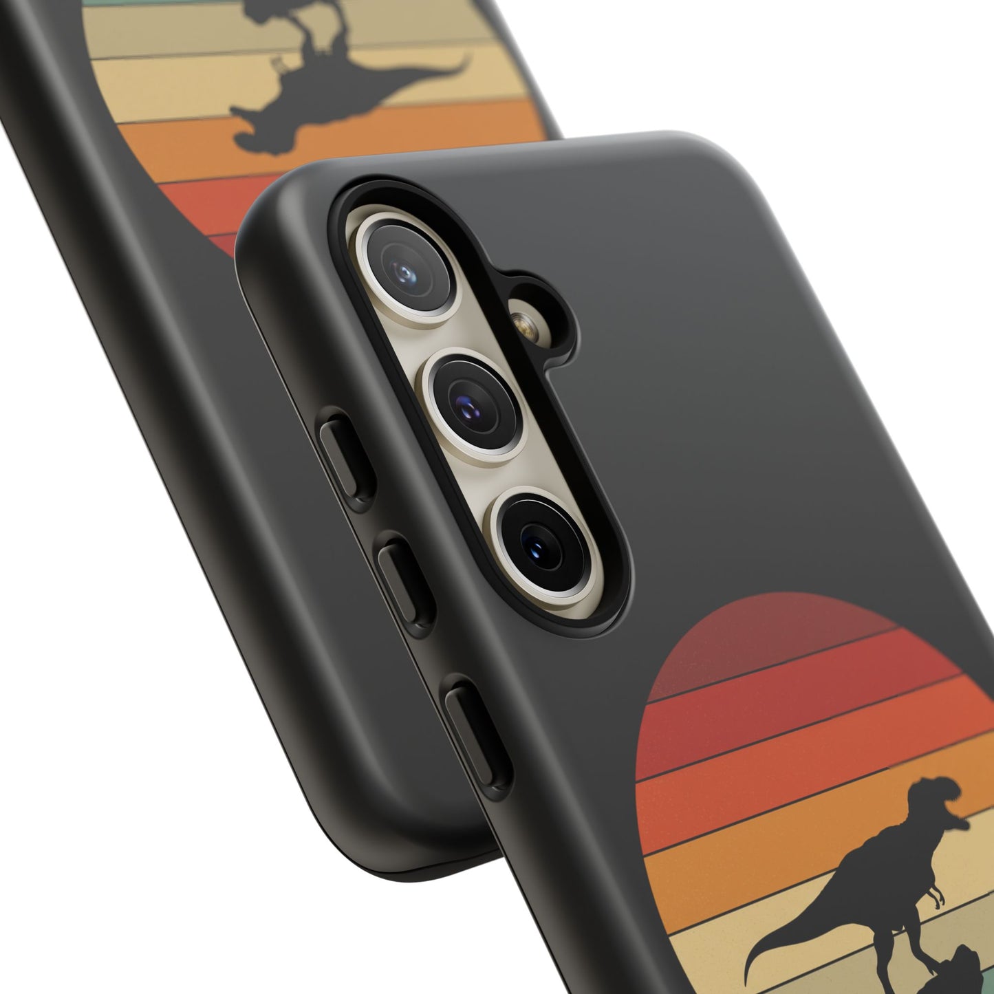 Retro Sunset Dinosaur Samsung Case | T-Rex Silhouette Vintage Gradient Cover for Galaxy S25/S24/S23 Series Dinosaur Phone Case