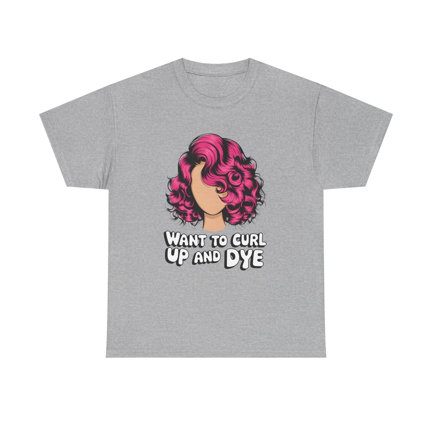 Curly Hair Tee: Want To Curl Up And Dye – Funny Hair Colorist Tee, Salon & Curl Lovers Gift, Trendy Graphic Shirt for Hairstylists