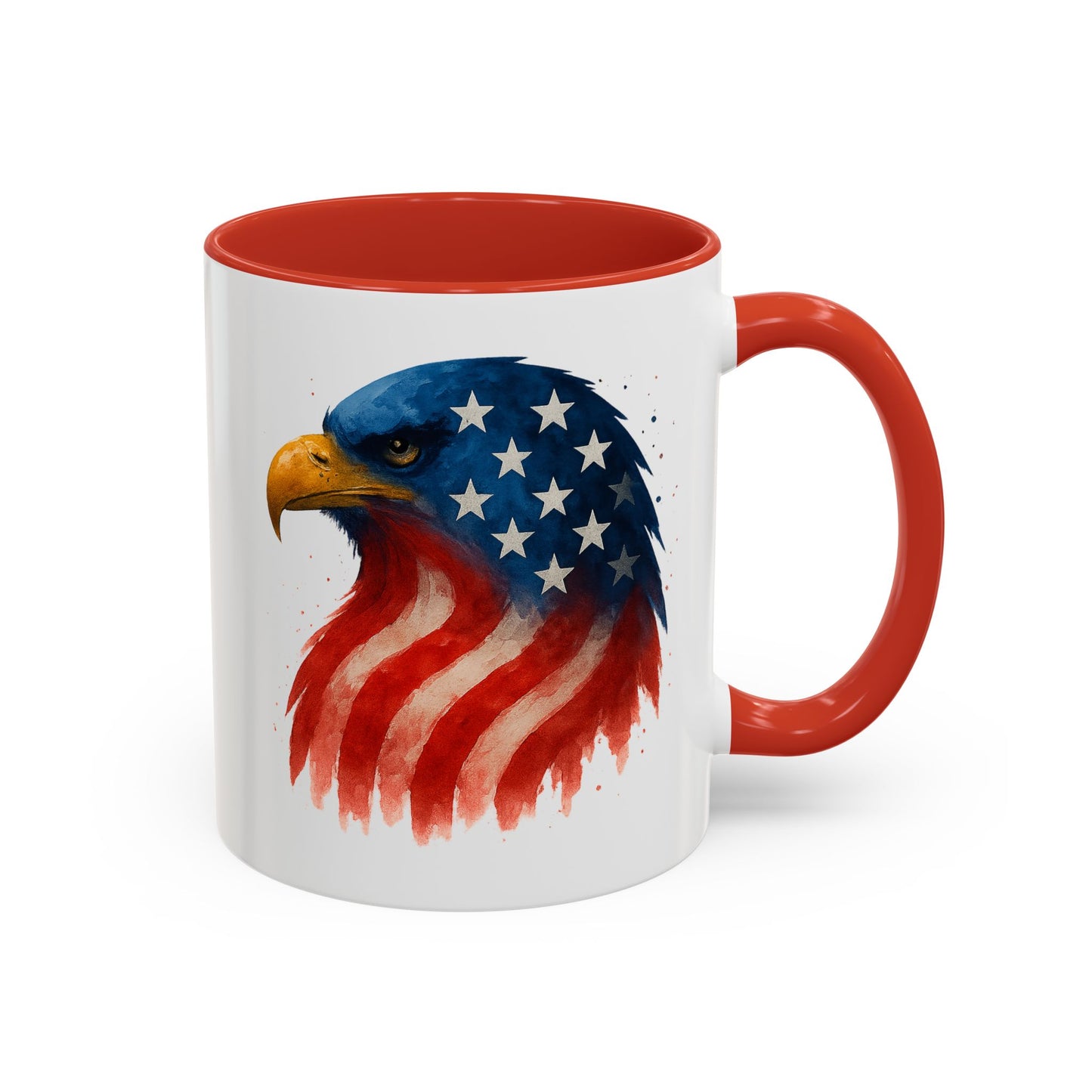 American Flag Eagle Mug - Patriotic Coffee Cup - USA Bald Eagle Gift - 4th of July Mug - Independence Day Drinkware - Veteran Gift