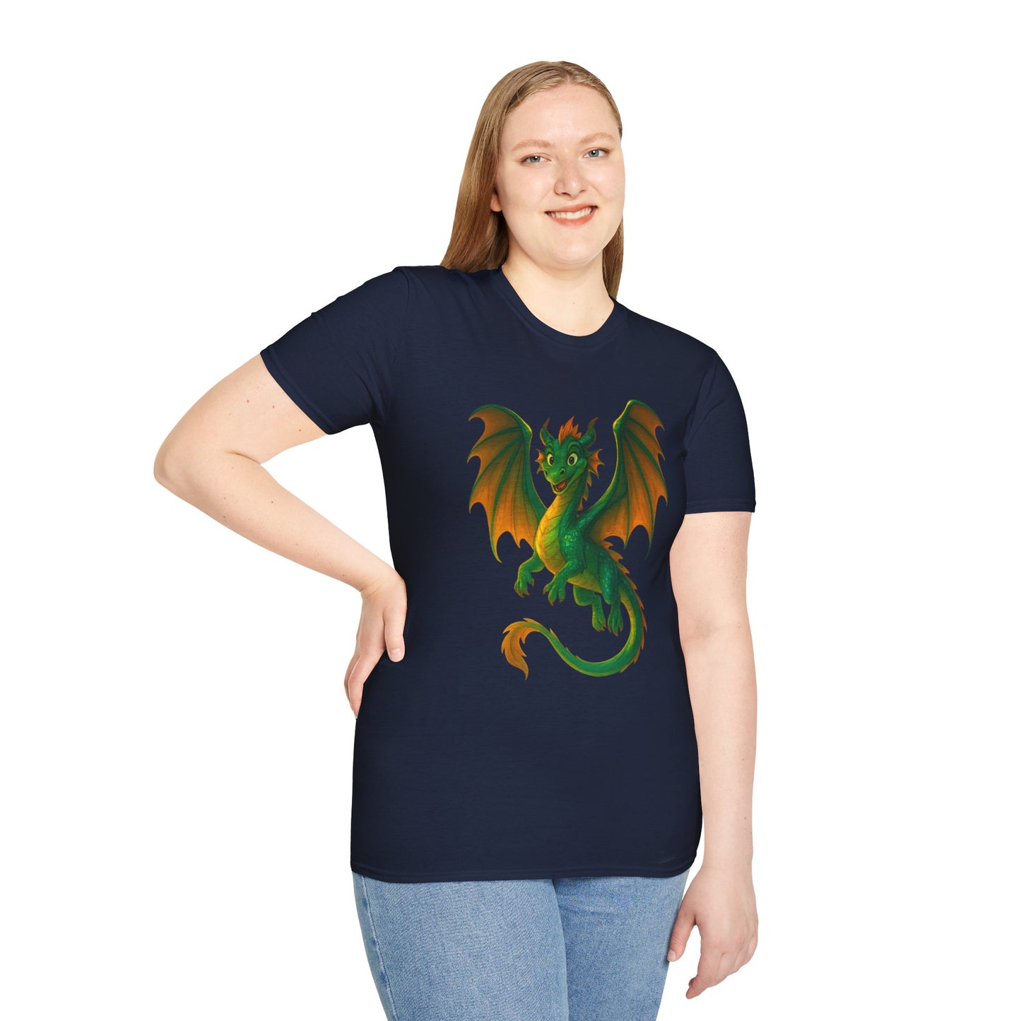 Green Dragon Fantasy T-Shirt | Unisex Mythical Creature Tee | DnD Gamer Gift | Cool Dragon Shirt | Magic RPG Nerdy Graphic Tee
