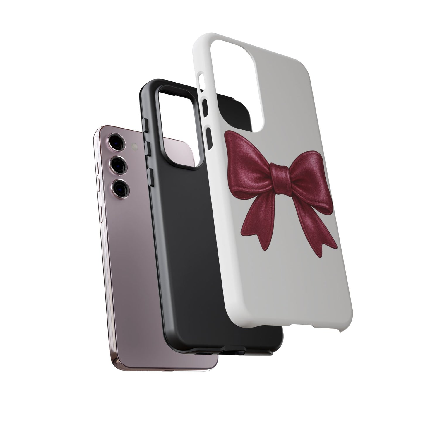 Pink Bow Samsung Case – Cute Girly Phone Cover – Glossy Ribbon Case for Samsung Galaxy – Aesthetic Phone Accessory – Gift for Her