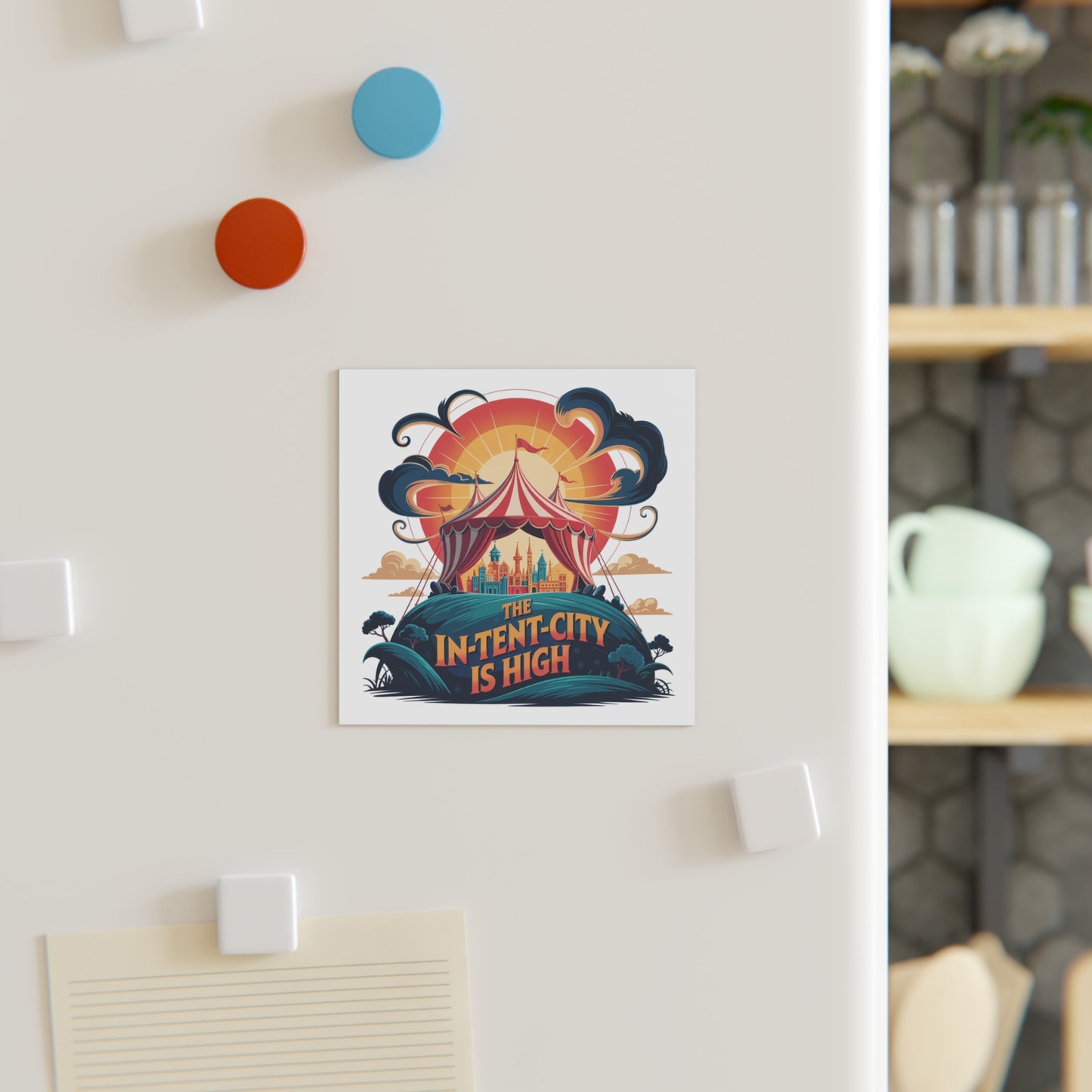 Vintage Circus Magnet, In-Tent City Magnet, Bohemian Home Decor, Fun Fridge Magnet, Intense Magnet Intense Decor