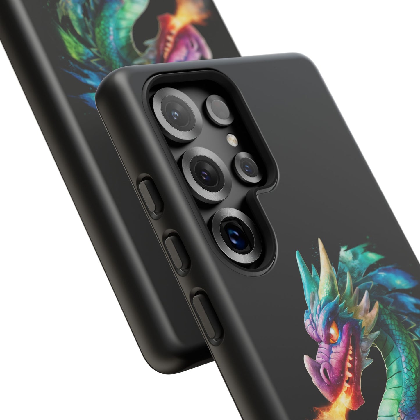 Fire-Breathing Dragon Samsung Case - Tough Fantasy Art Cover - Dark Academia Aesthetic Geek Gift for Galaxy S23/S24/S25/Ultra