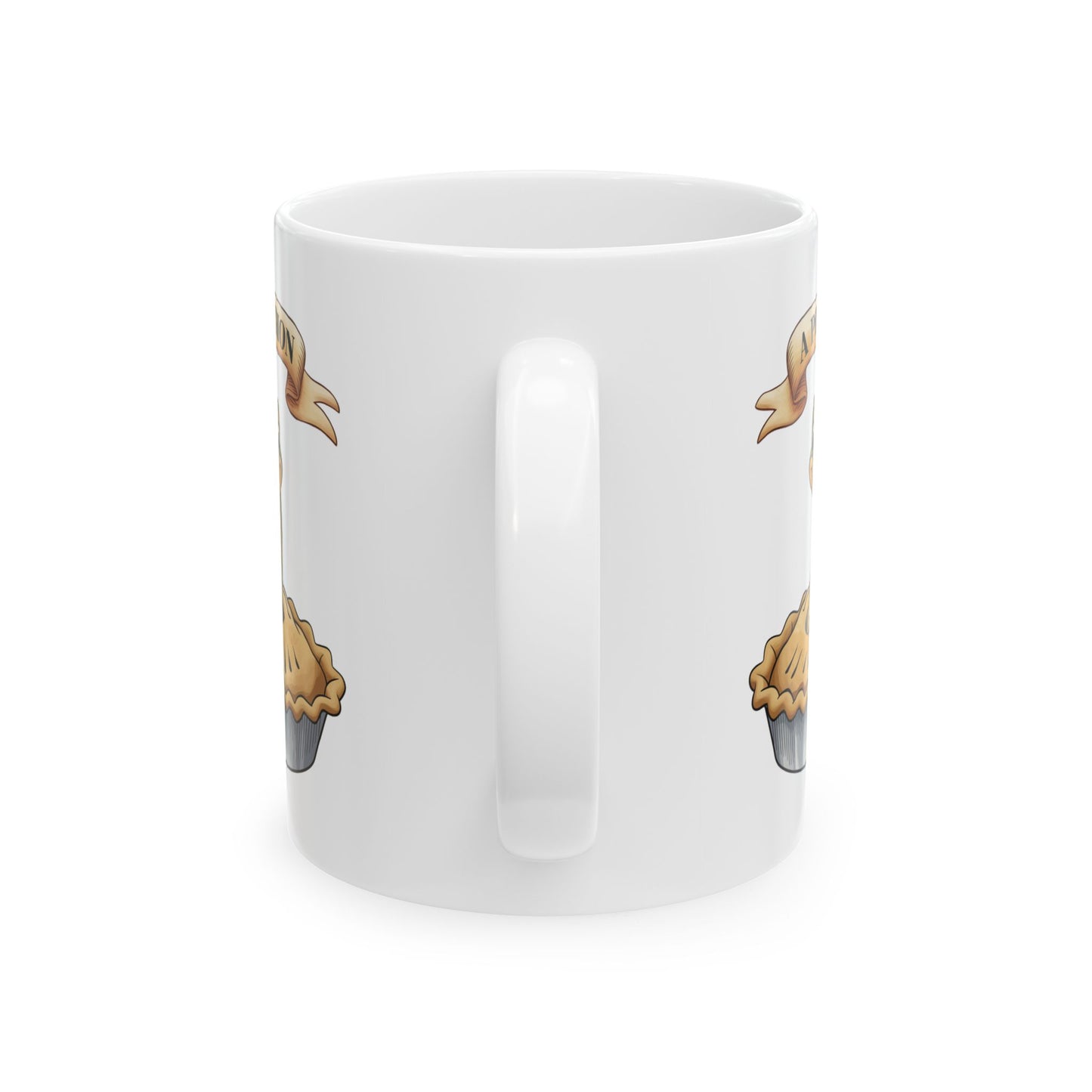 Pie-Thon Snake Mug - Funny Python Pie Pun Mug, Quirky Animal Cartoon Ceramic Coffee Cup, Novelty Gift for Snake Lovers & Bakery Fans