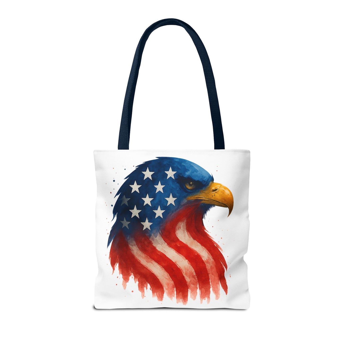 Patriotic Eagle Tote Bag USA Flag Canvas Carryall - Eco-Friendly Independence Day, Memorial Day Gift for Veterans, Reusable Shopping Bag
