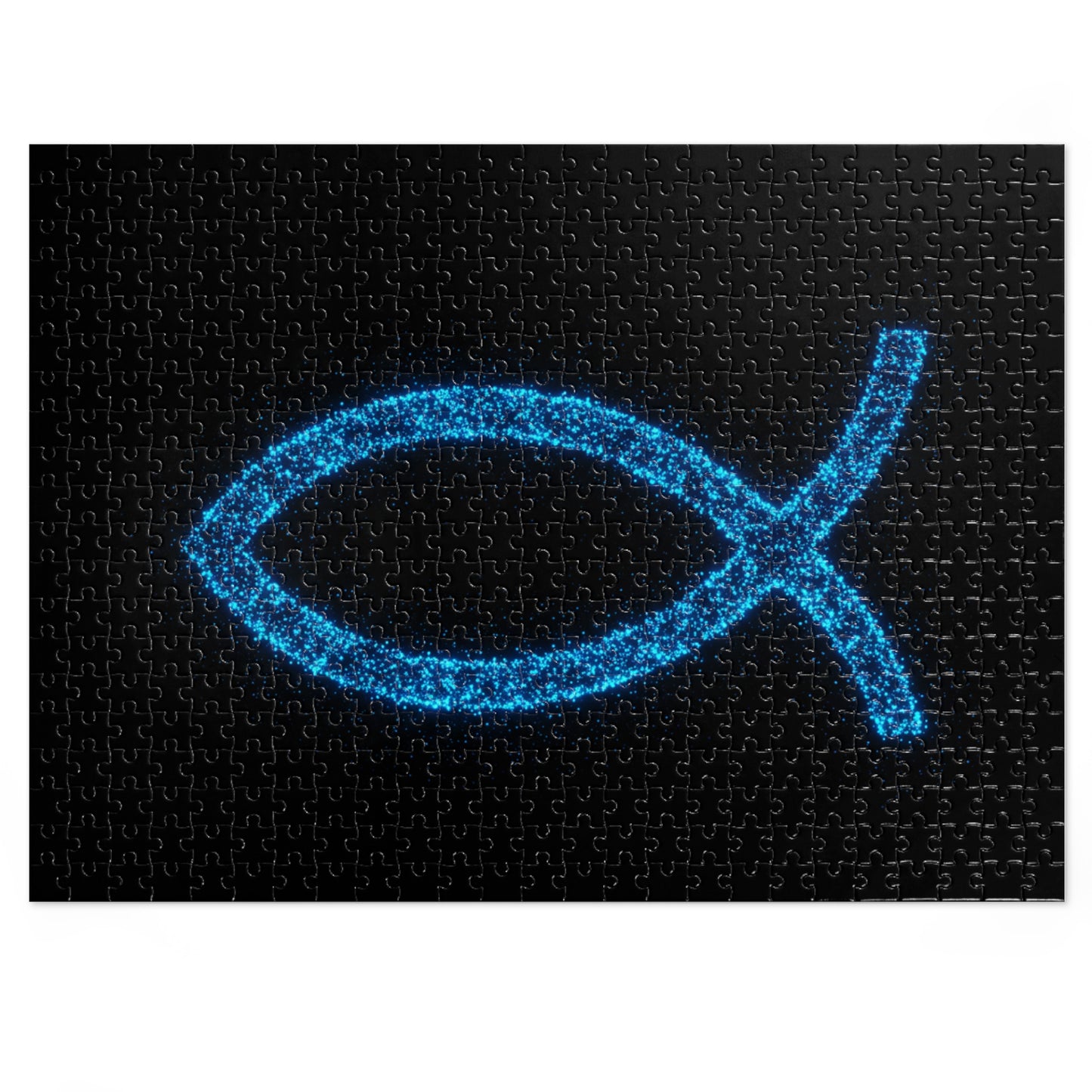 Glowing Fish Symbol Jigsaw Puzzle with Tin – Perfect Gift for Puzzle Lovers and Religious Celebrations