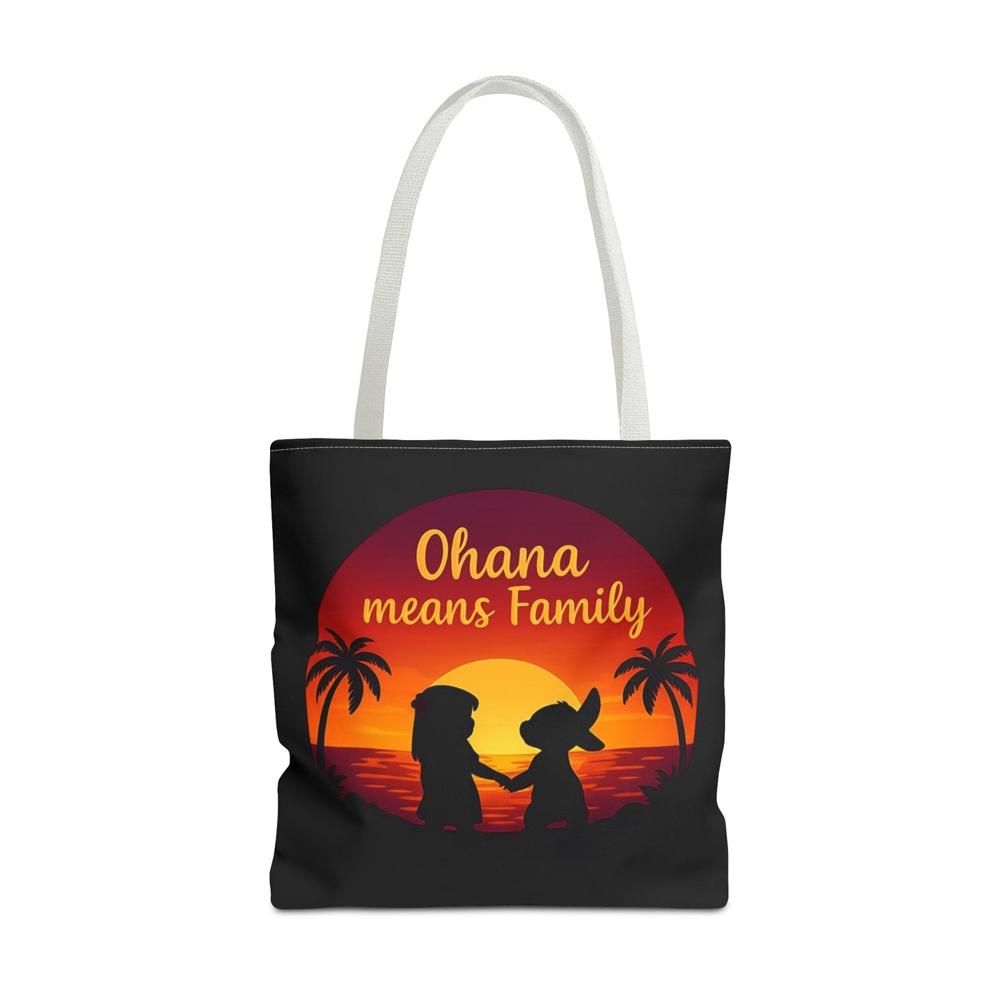 Ohana Means Family Tote Bag – Lilo and Stitch Inspired Bag, Hawaiian Quote, Disney Aesthetic Gift, Reusable Grocery or Beach Bag
