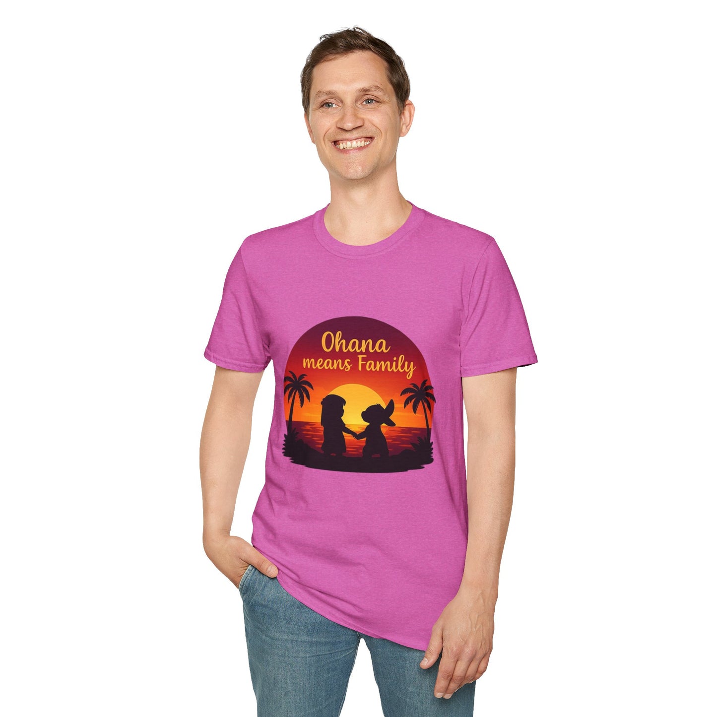Ohana Means Family Shirt - Cute Sunset Graphic Tee, Hawaiian Family Quote Shirt, Family Inspired T-Shirt, Matching Vacation Outfit