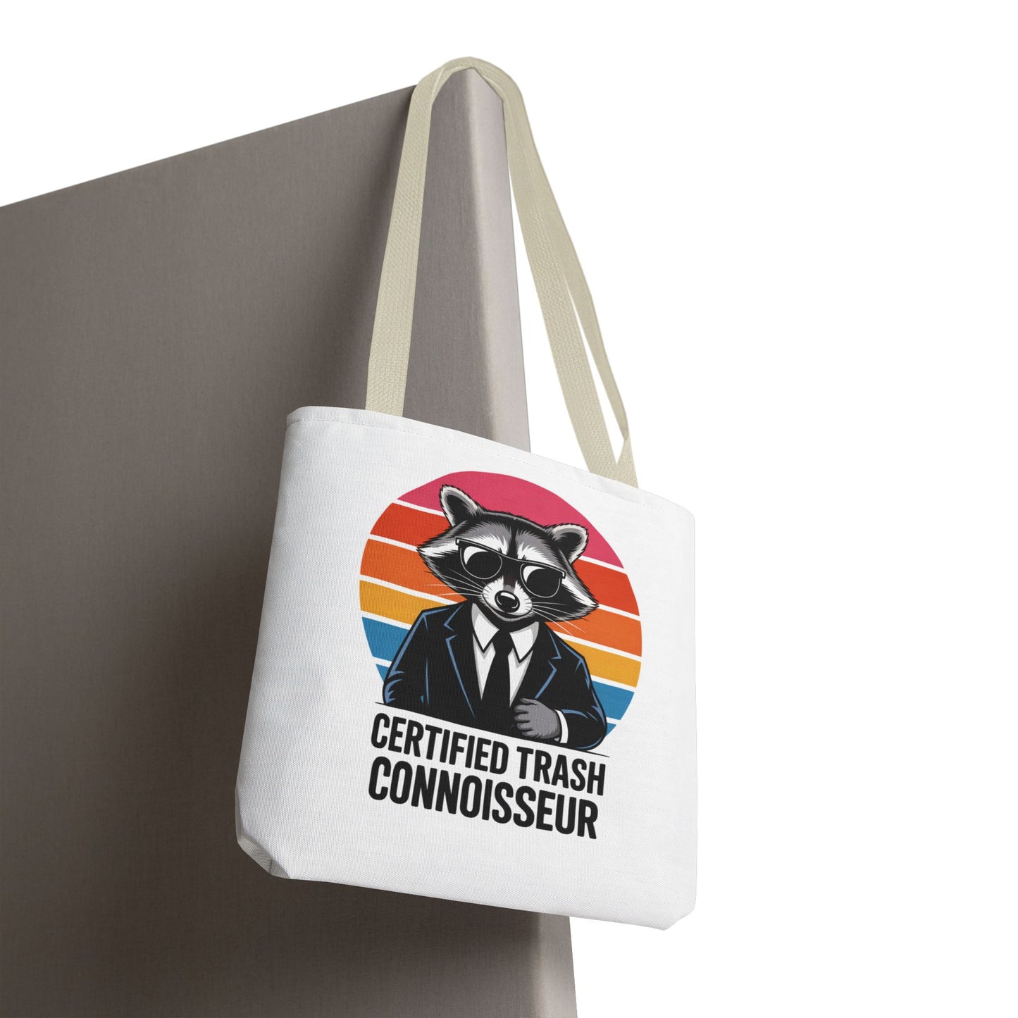 Certified Trash Connoisseur Raccoon Tote Bag Fun and Quirky Everyday Carry Trash Panda Bag