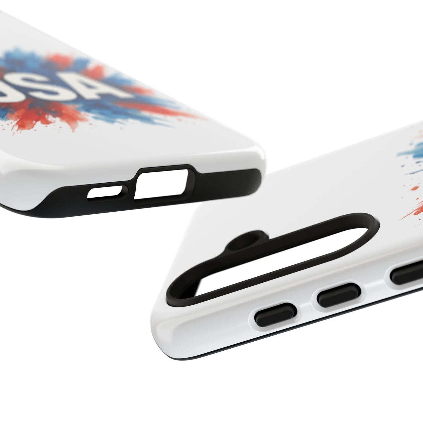 USA Splash Samsung Case - Patriotic Red White Blue Tough Cover, Dual-Layer Protection, 4th of July amd Veteran Gift for Galaxy