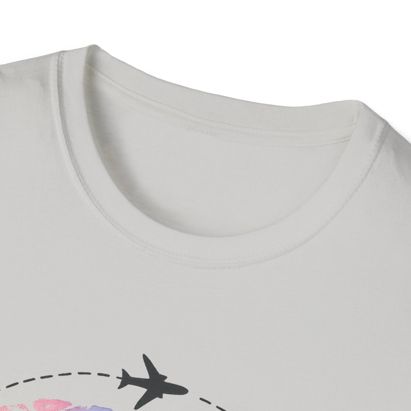 Adventure Awaits Travel Shirt | Watercolor World Map Tee for Women and Men | Wanderlust Gift for Travelers, Hikers, Campers, Beach Lovers