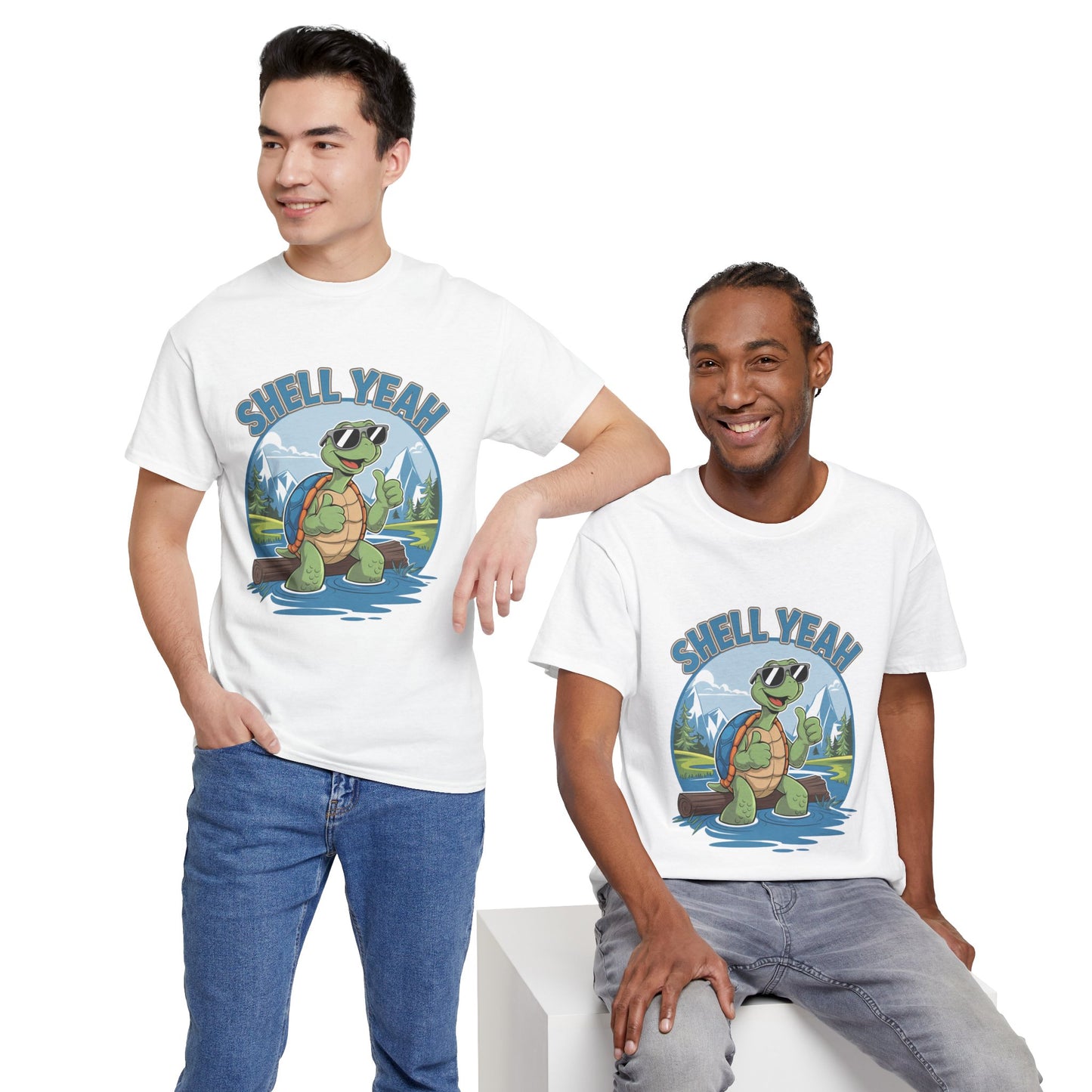 SHELL YEAH Turtle T-Shirt | Funny Cute Turtle Nature Graphic Tee | Handmade Animal Lover Gift | Eco Outdoor Adventure Shirt