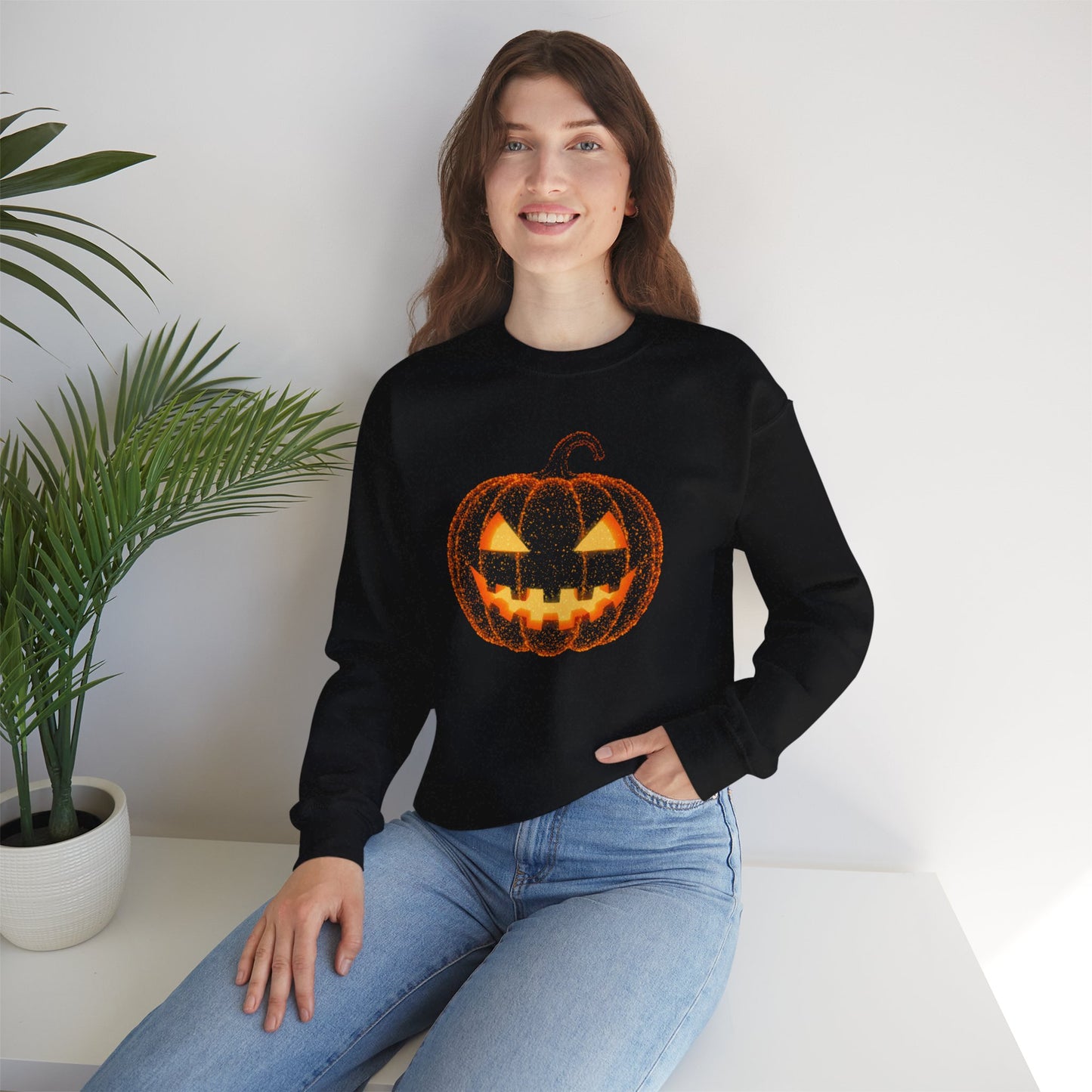 Jack O'Lantern Pumpkin Sweatshirt • Halloween Crewneck Sweater • Spooky Season Fall Top • Cozy Autumn Pumpkin Patch Graphic Shirt