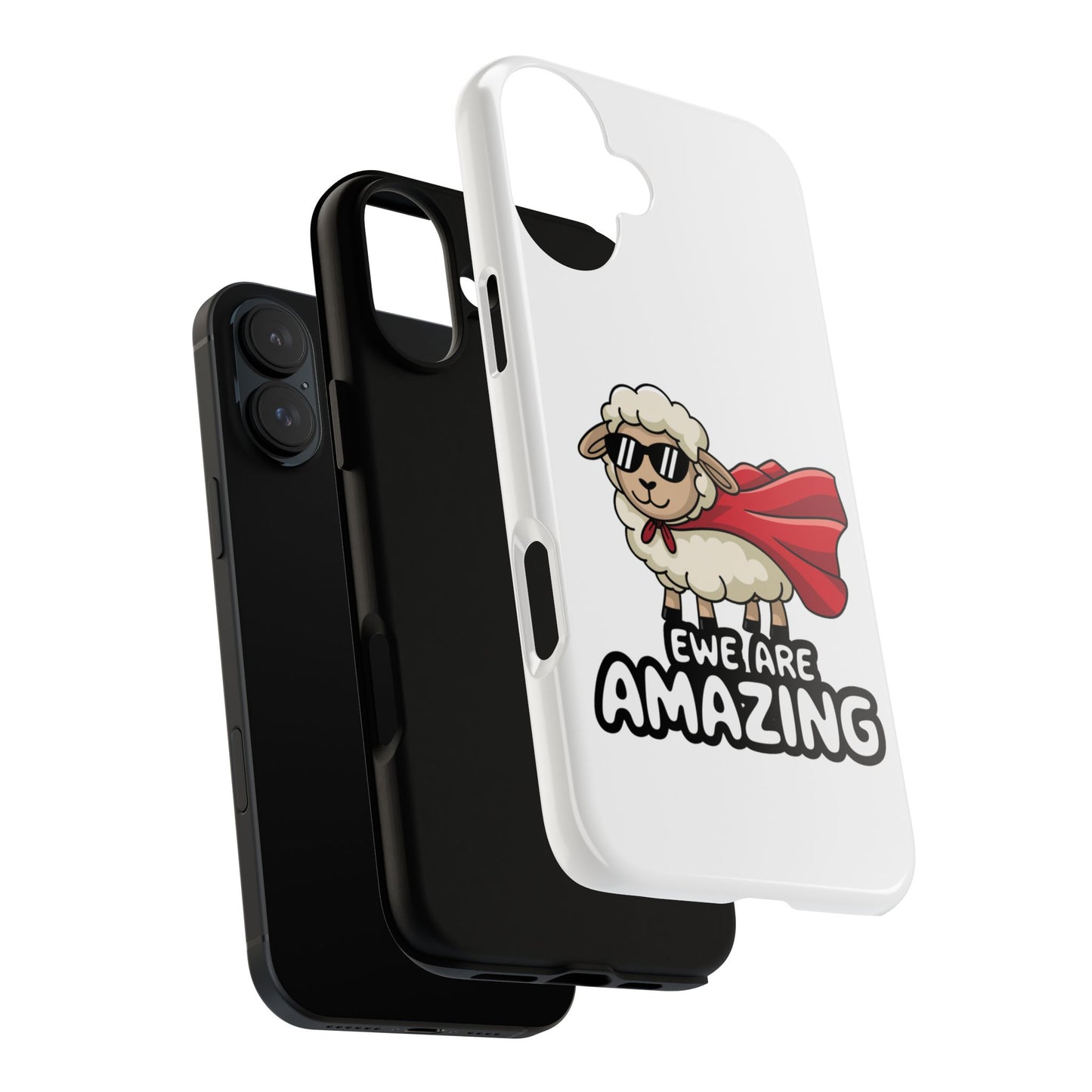 Funny iPhone Case - Cute Sheep Phone Cover - "Ewe Are Amazing" Animal Pun Gift - Motivational iPhone Case - Gift for Her or Him