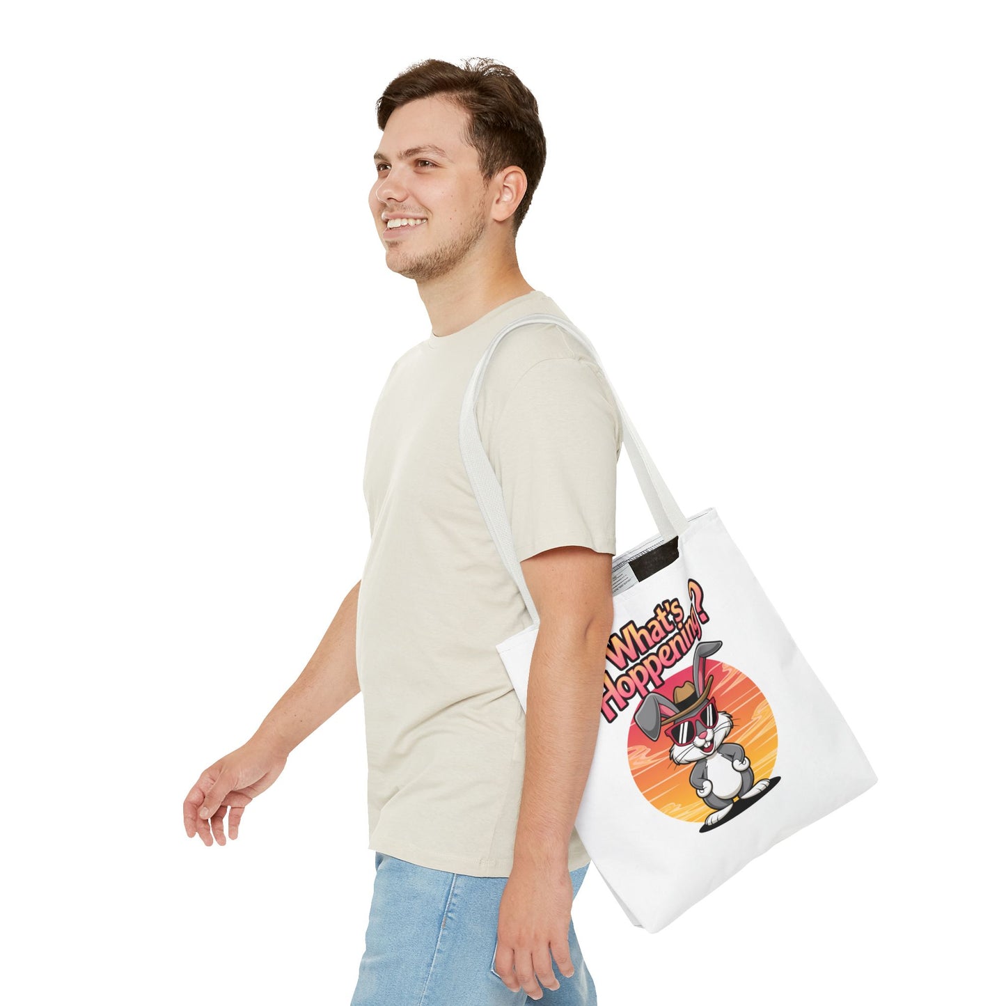 Bunny Tote Bag - 'What's Hoppening'