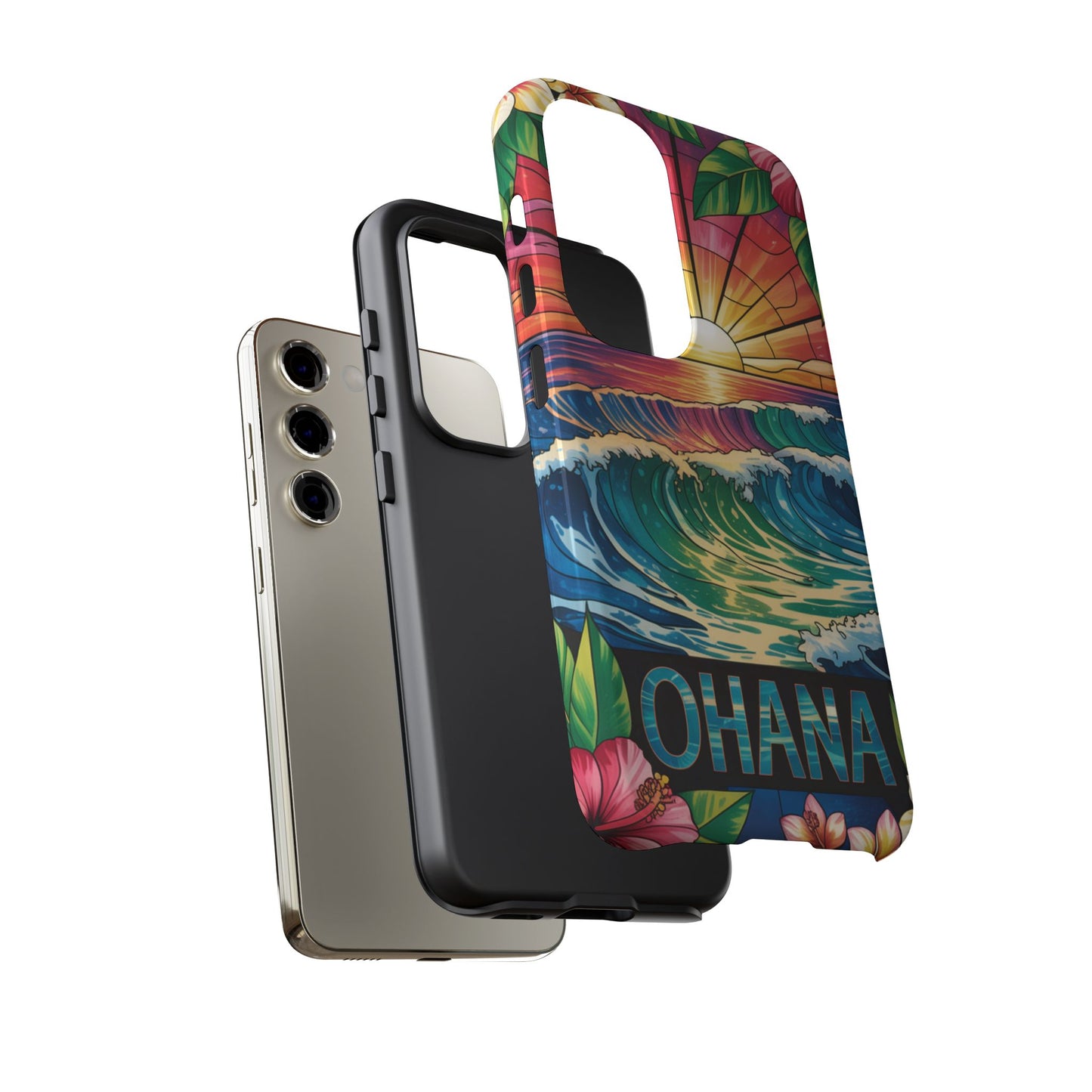 Samsung Galaxy Case Ohana Hawaiian Wave Phone Cover Sunset Tropical Beach Art Protective Case Gift for Samsung Lovers