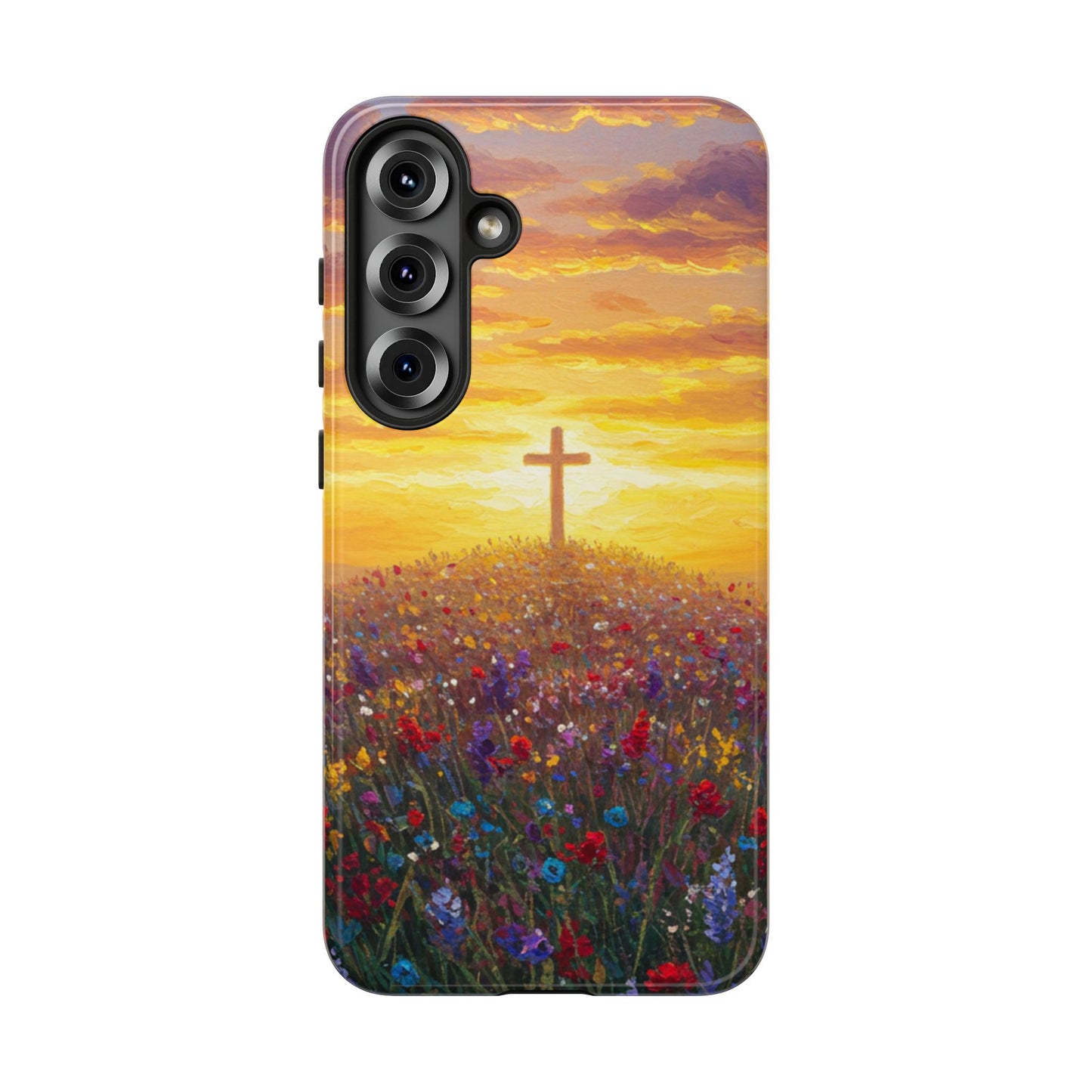Samsung Phone Case - Monet Style Cross Christian Phone Case Spiritual Case Inspirational Samsung Case