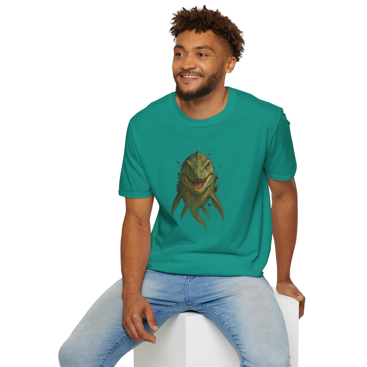 Watercolor Mosasaurus T-Shirt | Prehistoric Sea Dinosaur Tee | Fossil Lover Gift | Unisex Cotton Graphic Shirt Jurassic Tee