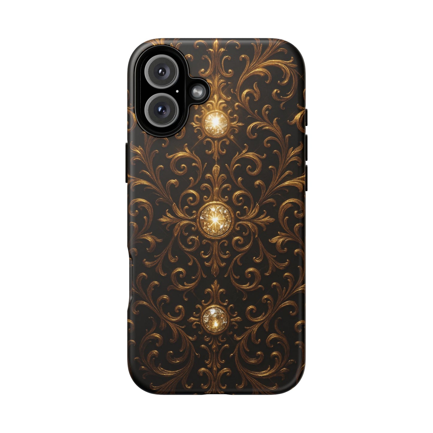 Baroque iPhone Case β Elegant Gold Floral Scroll Design for iPhone 16, 15, 14, 13, Pro Max & More