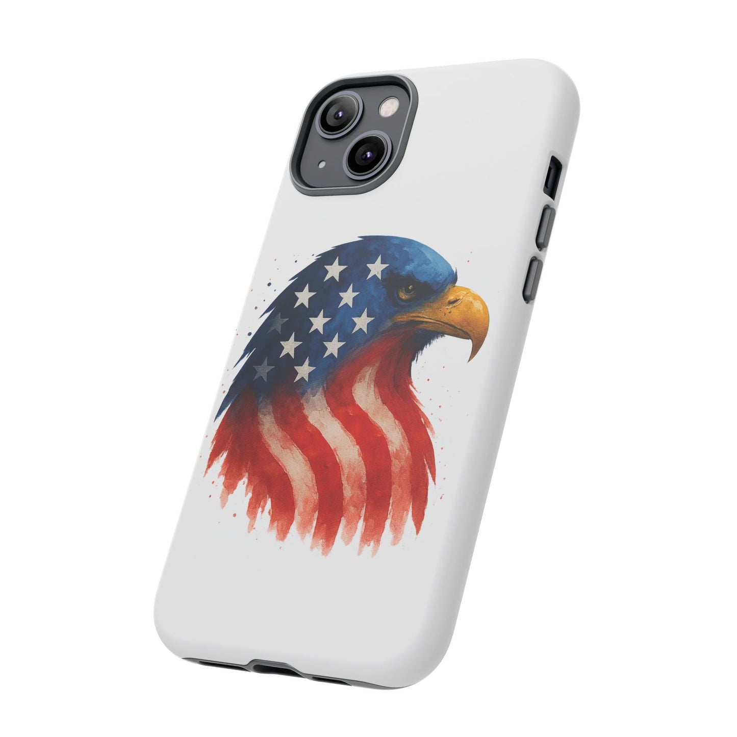 Patriotic Eagle iPhone Case - USA Flag Tough Cover, Dual-Layer Rugged Protection, 4th of July and Veteran Gift