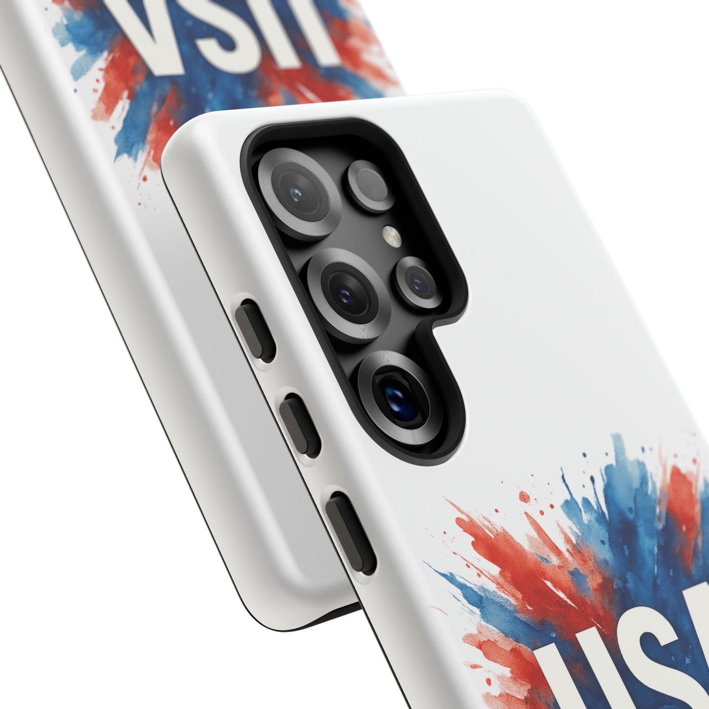 USA Splash Samsung Case - Patriotic Red White Blue Tough Cover, Dual-Layer Protection, 4th of July amd Veteran Gift for Galaxy