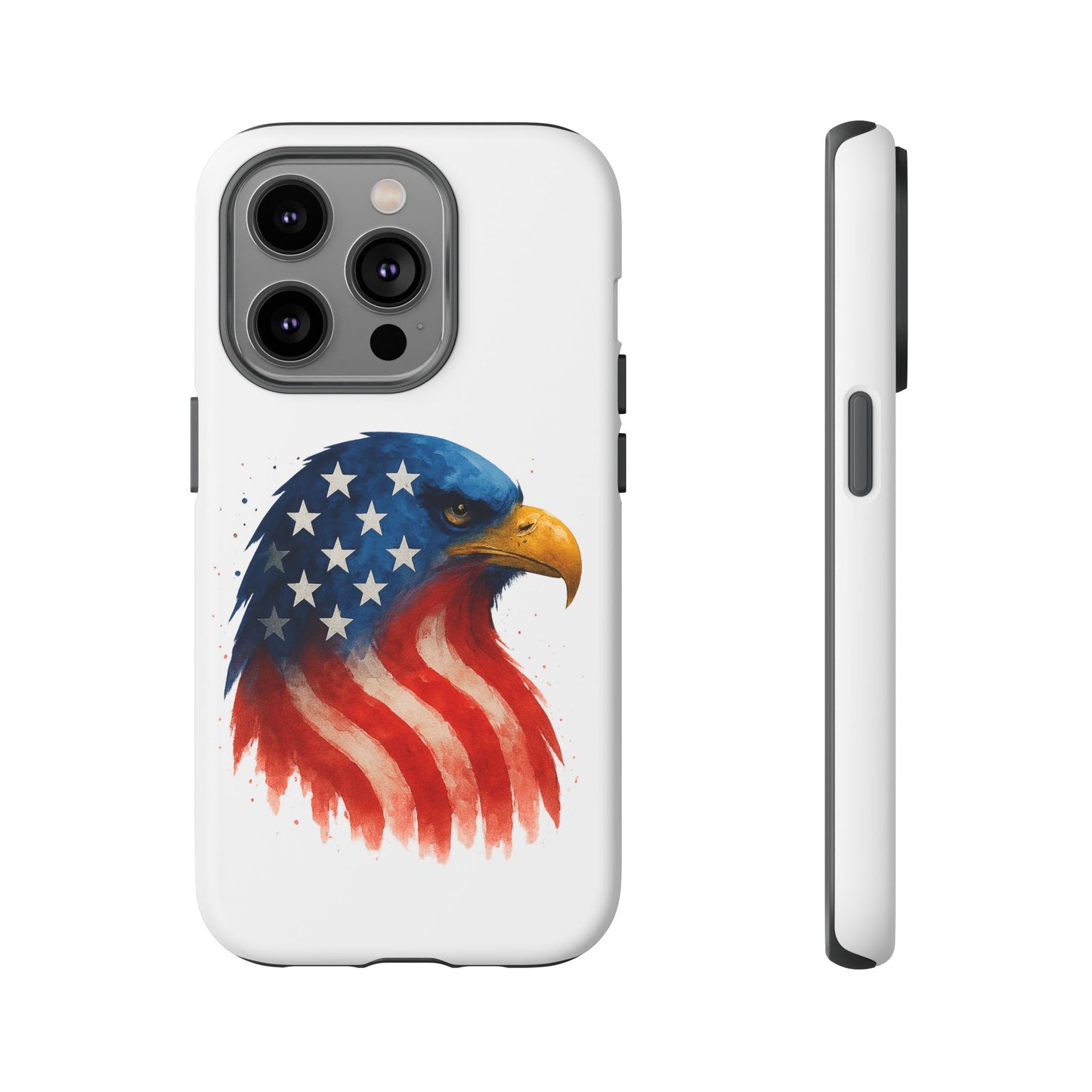 Patriotic Eagle iPhone Case - USA Flag Tough Cover, Dual-Layer Rugged Protection, 4th of July and Veteran Gift