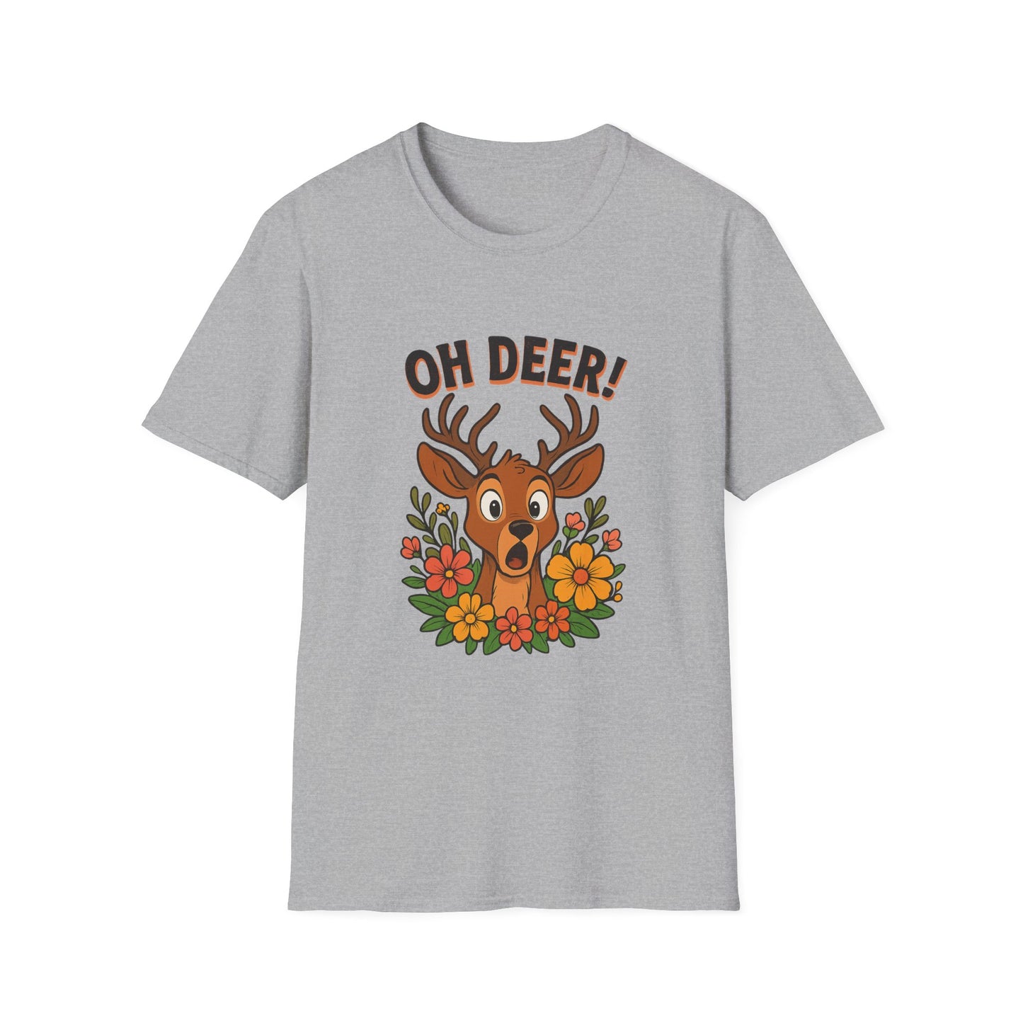 Oh Deer! Cute Floral Deer Graphic Tee | Funny Animal Lover Gift, Personalized, Nature Woodland Shirt, Deer Mom | Gift for Her Him