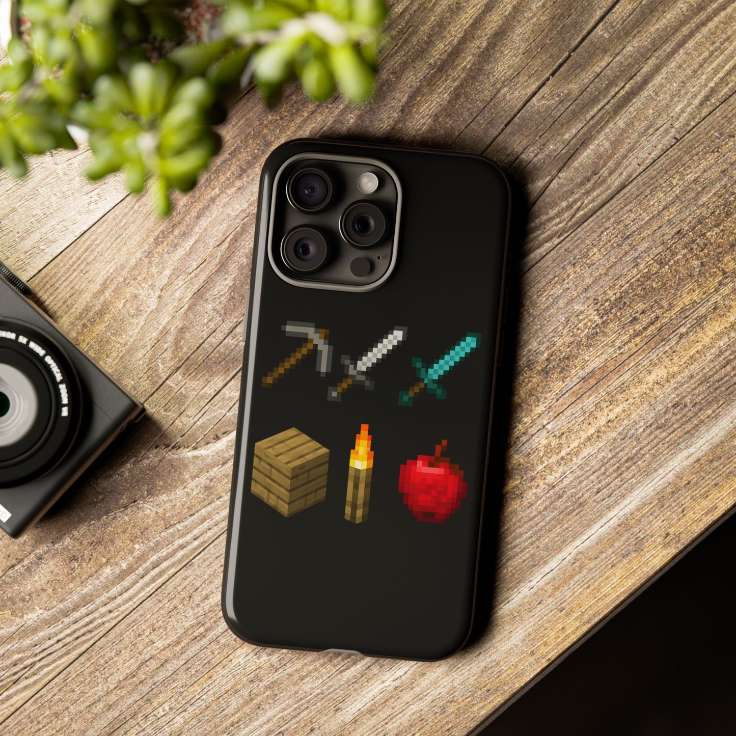 Pixel Art iPhone Case - Gaming-Inspired Tough Case for Gamers inspired by Minecraft Phone Case