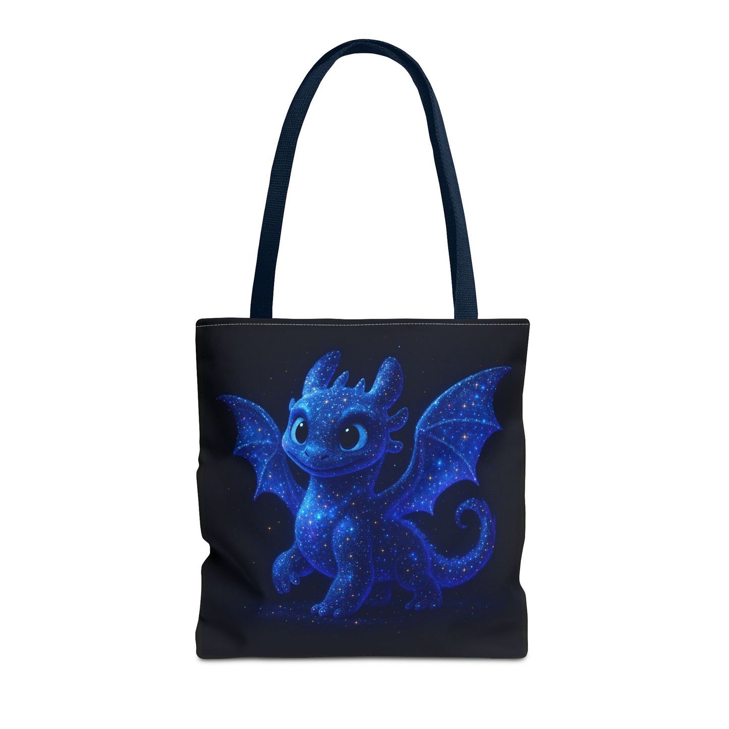Galaxy Dragon Tote Bag, Cosmic Blue Dragon Shoulder Bag With Starry Night Design, Fantasy Art Reusable Tote For Gifts And Everyday Use