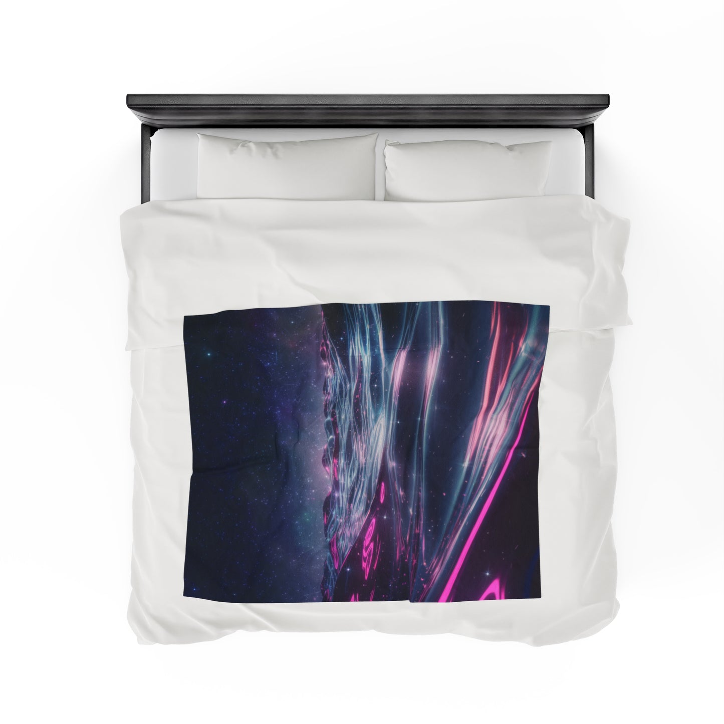 Plush Blanket with Galactic Ocean Design