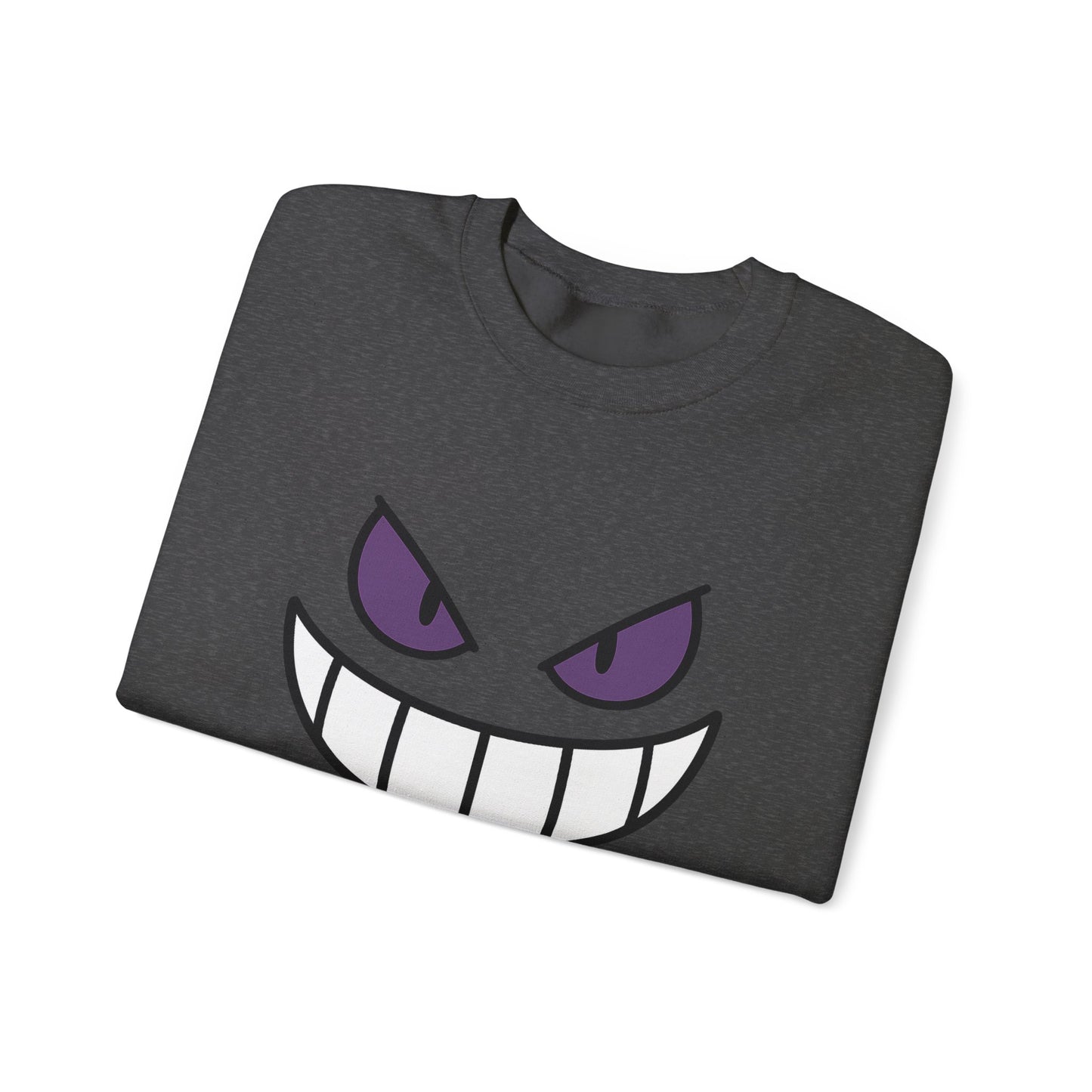 Sinister Grin Sweatshirt, Creepy Smile Crewneck, Dark Cartoon Face Sweatshirt, Halloween Gothic Sweatshirt, Spooky Grin Pullover