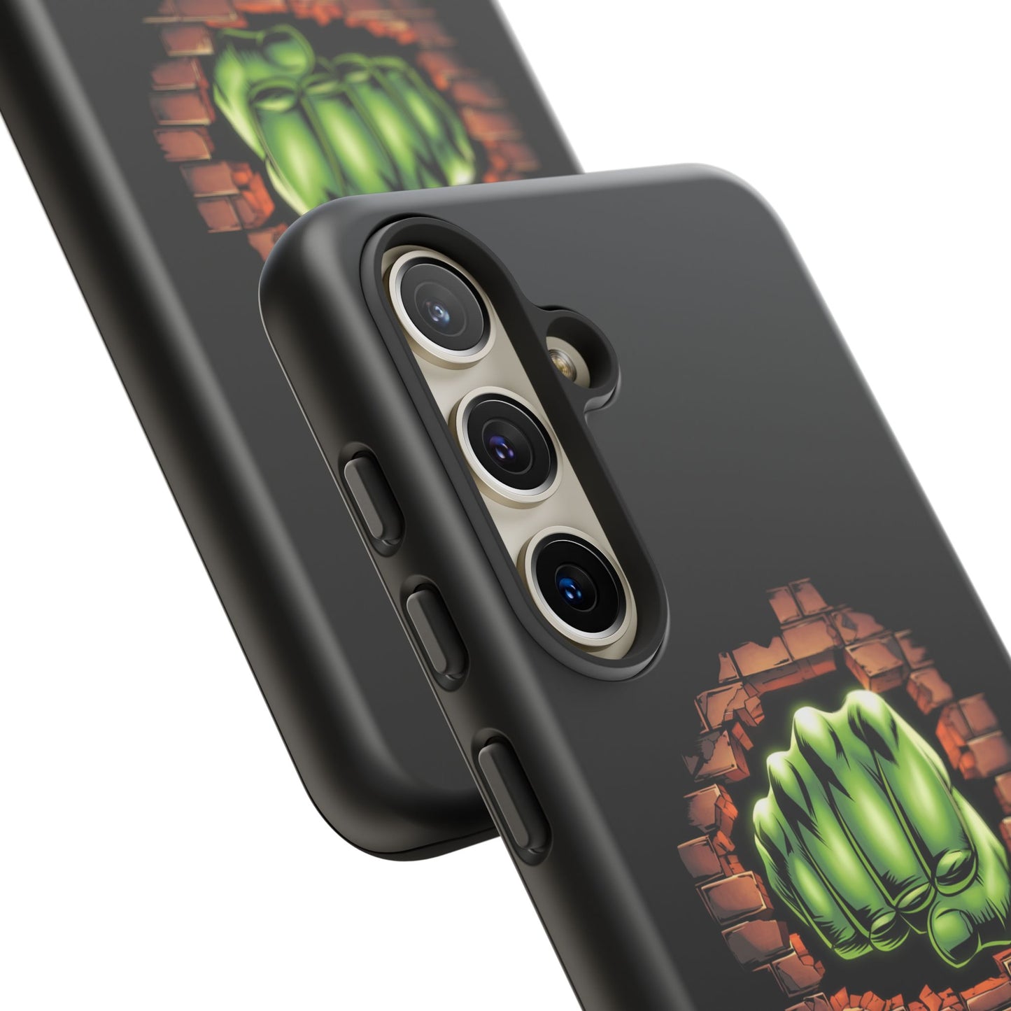 Samsung Phone Case, Green Fist Smashing Wall Design, Comic Book Phone Case, Geeky Case