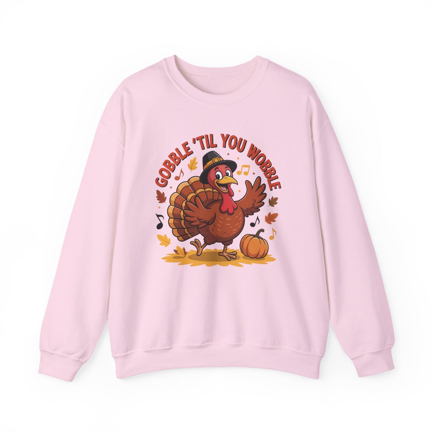 Gobble Til You Wobble Sweatshirt, Funny Cartoon Turkey Thanksgiving Crewneck, Dancing Turkey Fall Pullover, Cozy Friendsgiving Holiday Top