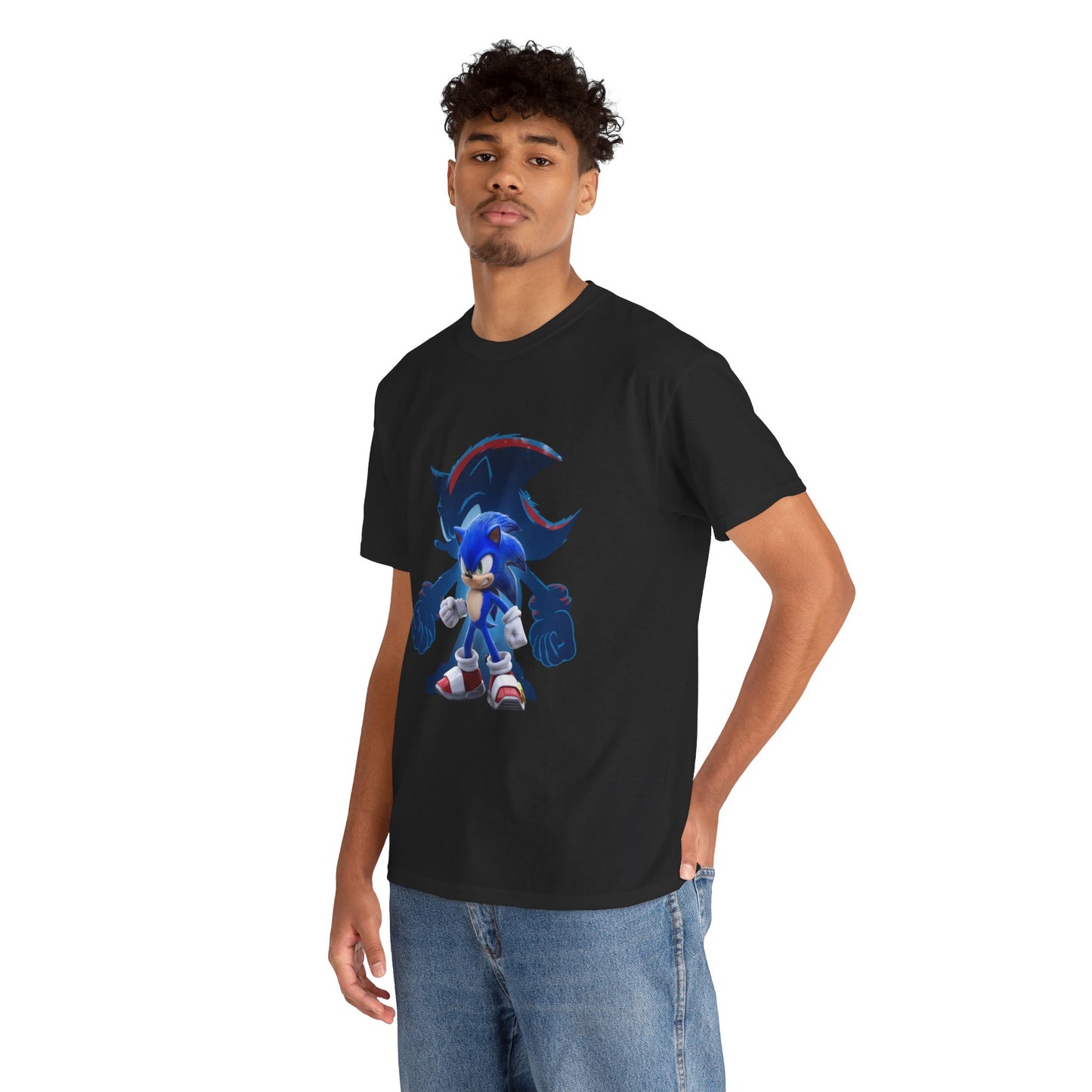 Blue Speed Hero Graphic Tee | Retro Gaming Legend T-Shirt | Fan Inspired Gamer Apparel | Cool Vintage Style Unisex Shirt for Adults & Teens